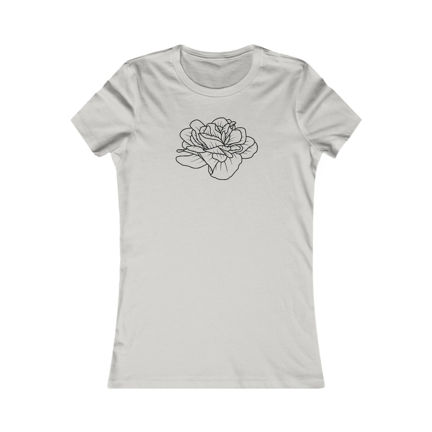 Rose Outline Fitted Tee