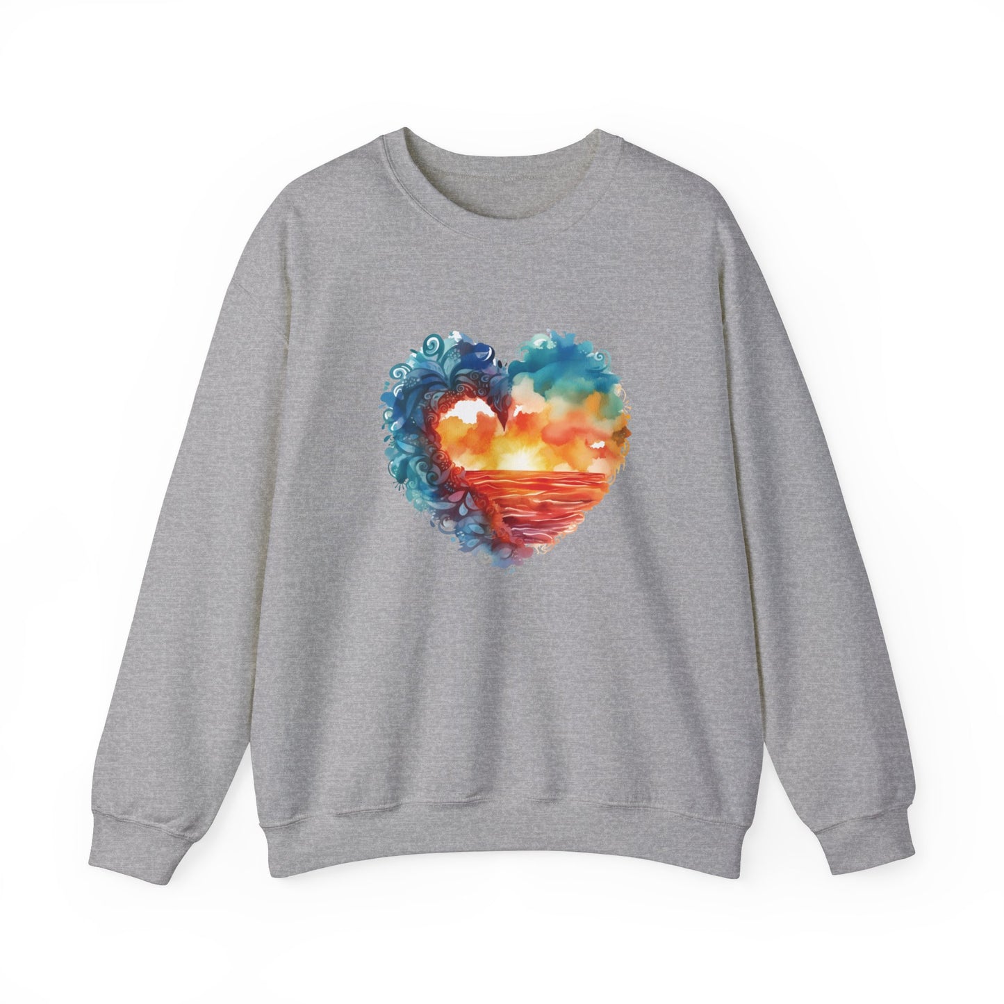 Abstract Sunset Heart Sweatshirt