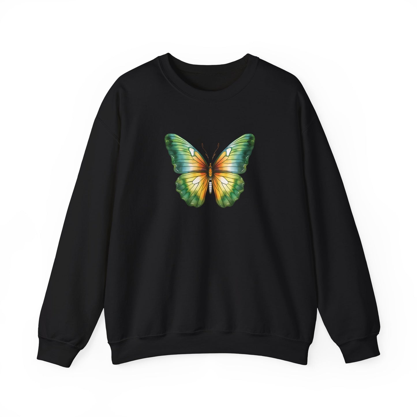 Green Watercolor Butterfly Sweatshirt