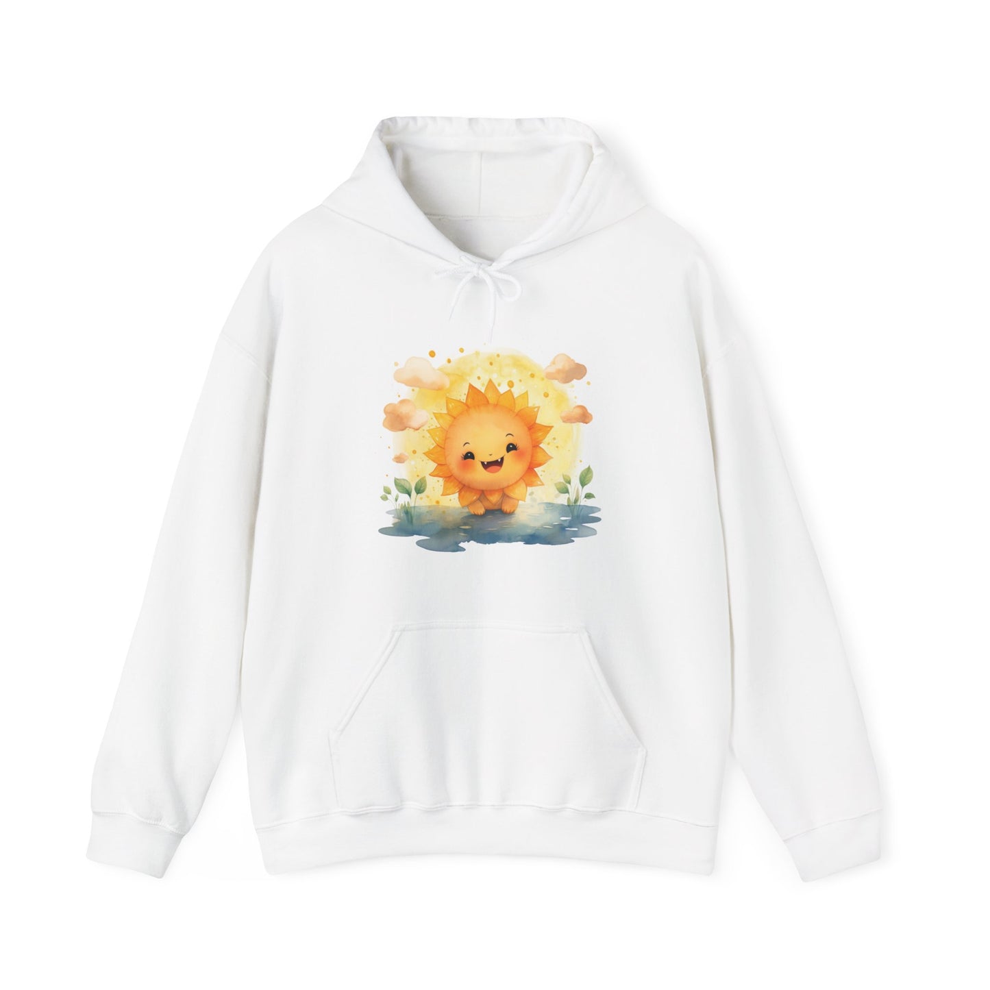 Cute Watercolor Sun Hooded Sweatshirt