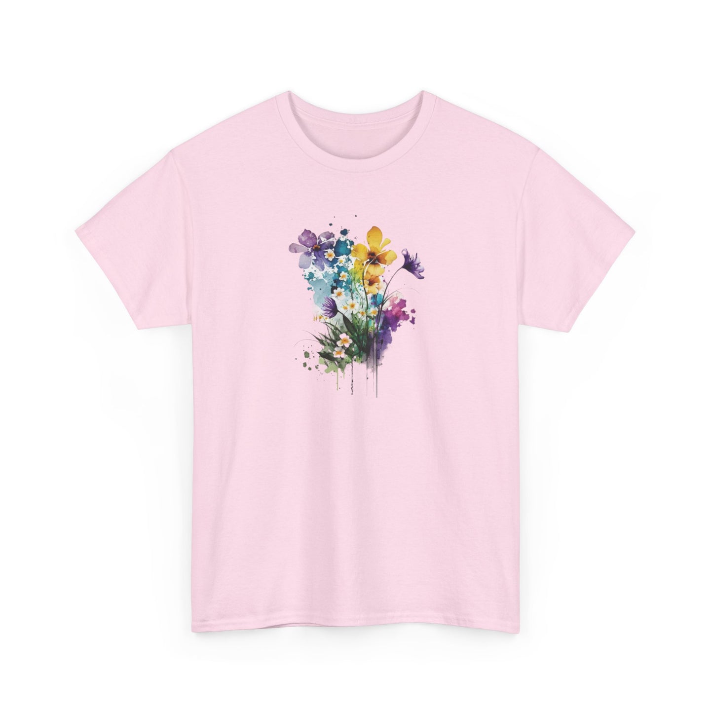 Watercolor Spring Flowers Short Sleeve Tee