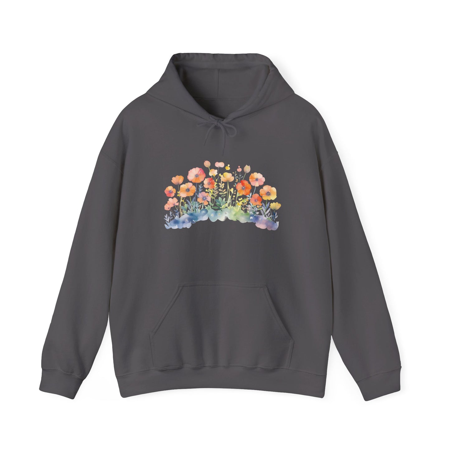 Pretty Watercolor Flowers Hooded Sweatshirt