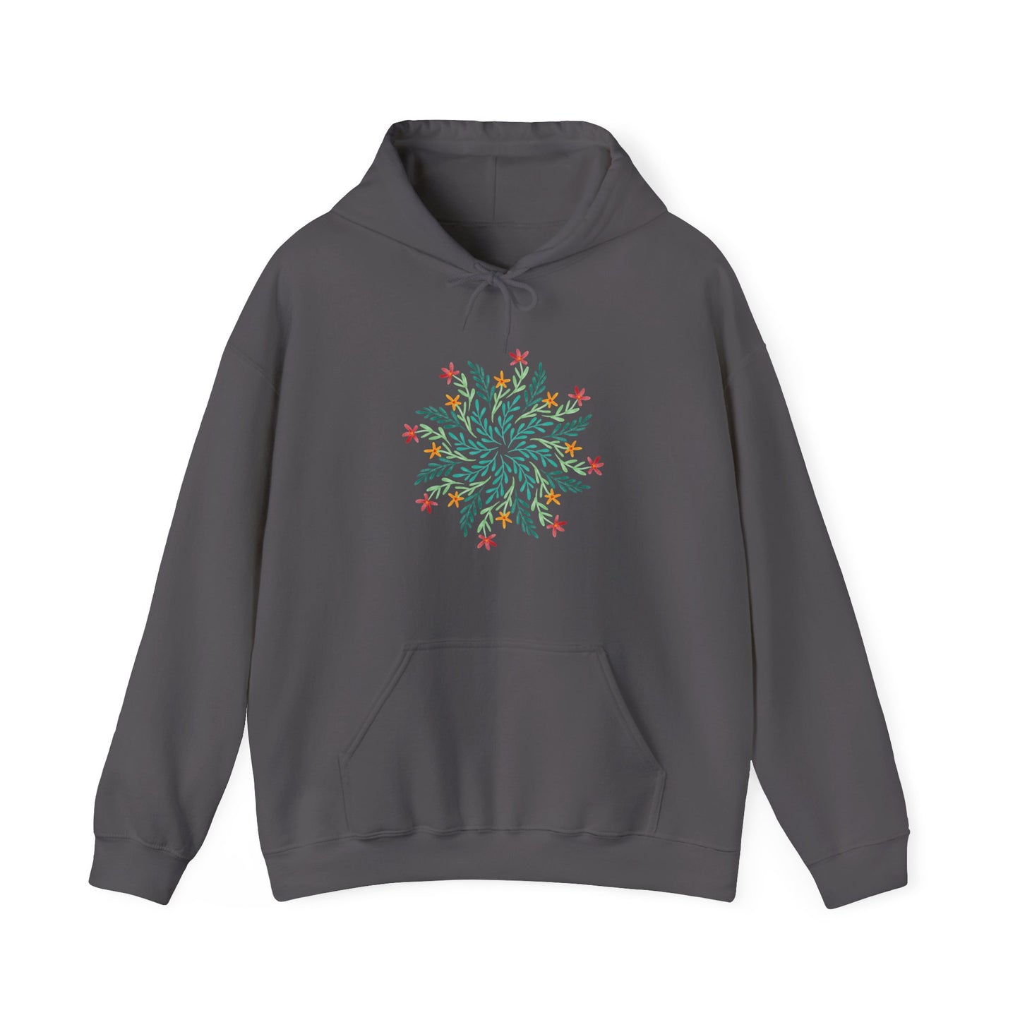 Leaf and Flowers Mandala Hooded Sweatshirt