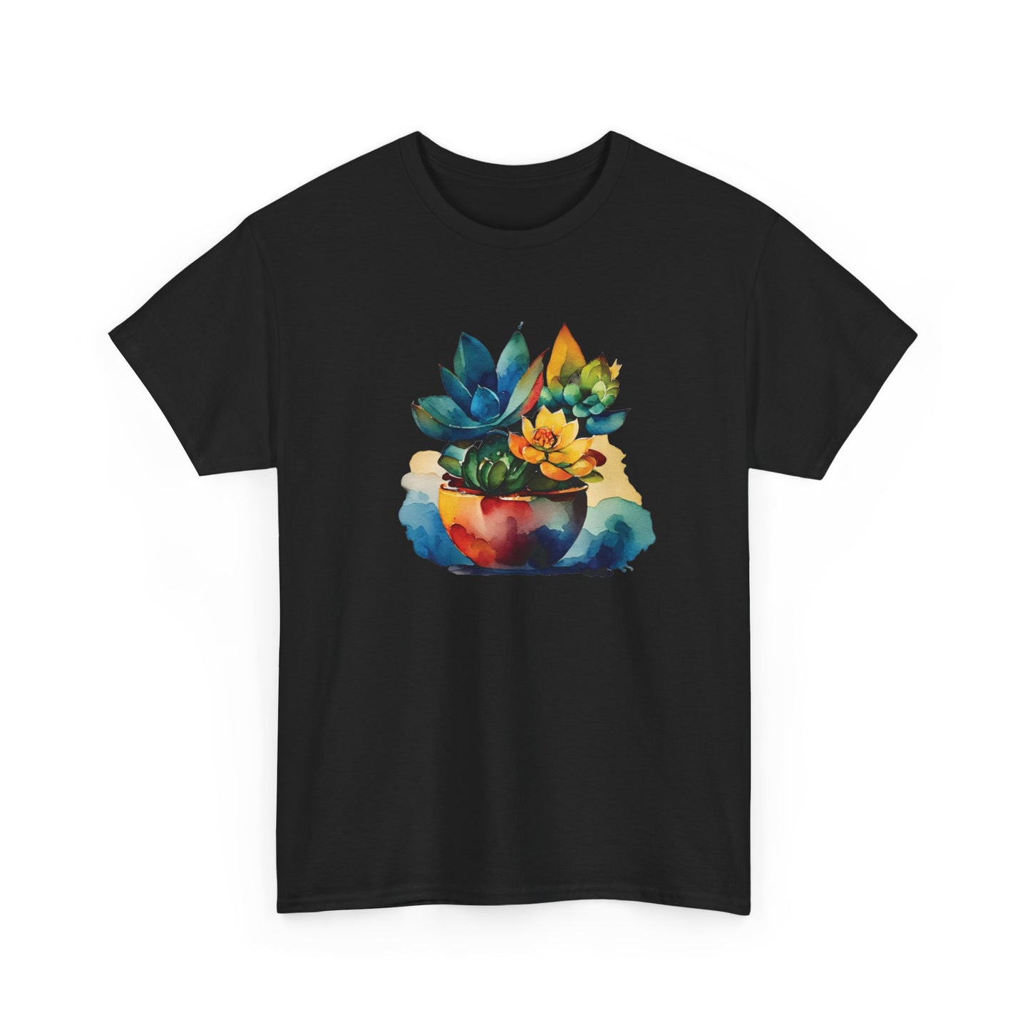 Watercolor Succulent Short Sleeve Tee
