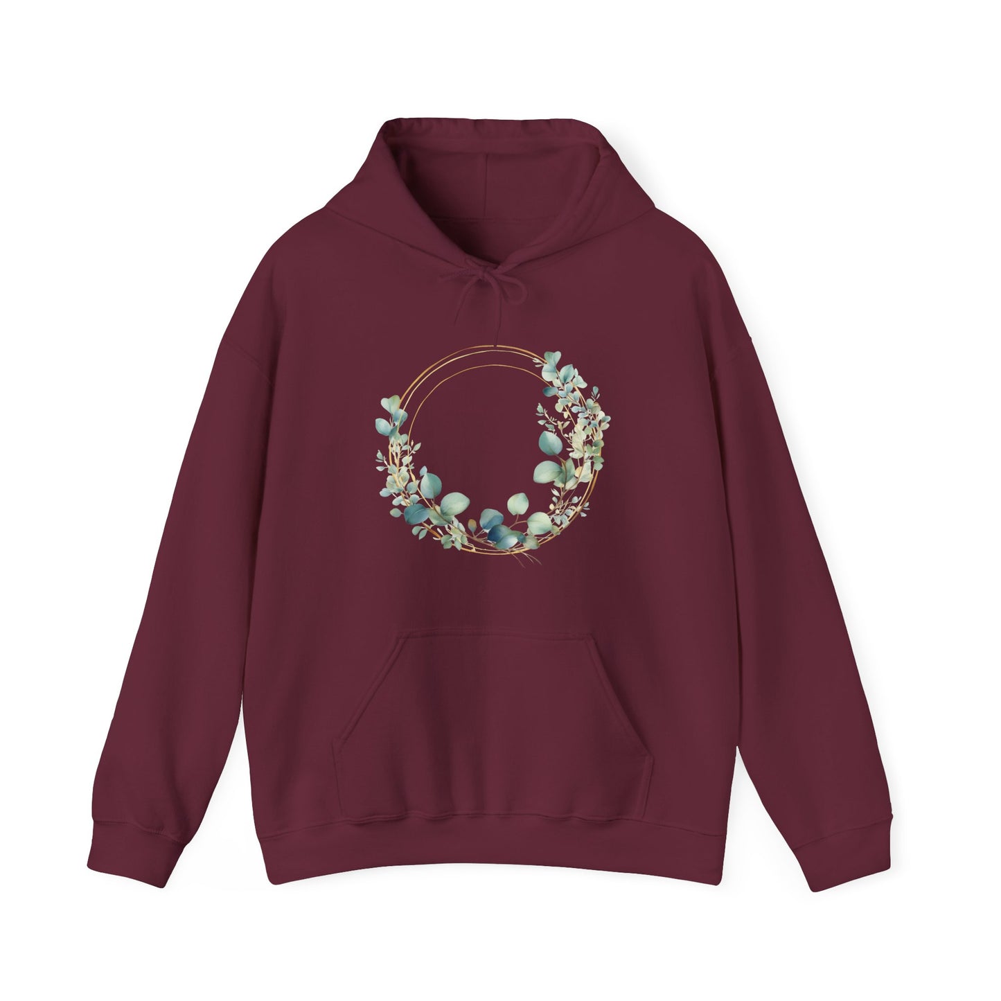 Watercolor Leaf Circle Hooded Sweatshirt