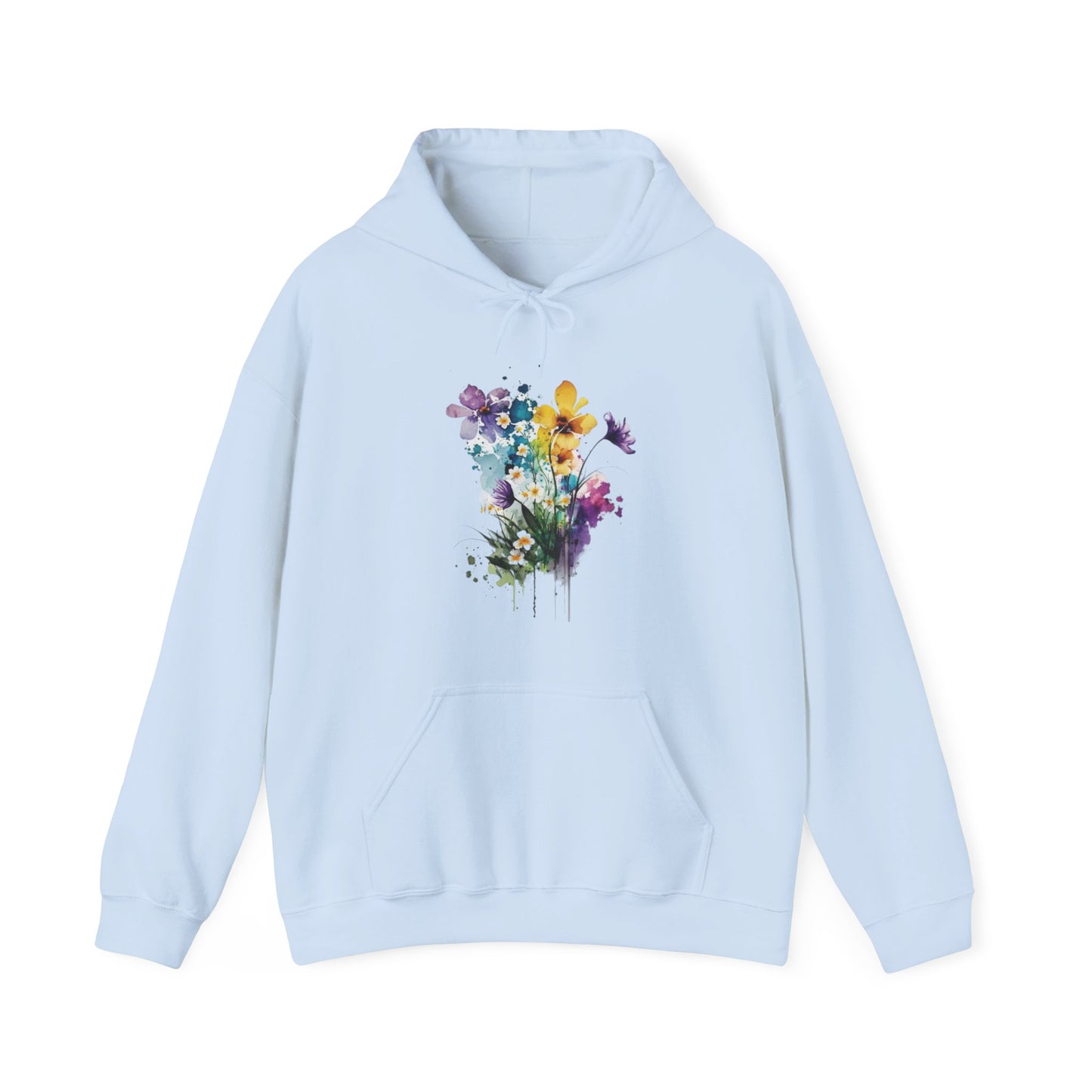 Watercolor Spring Flowers Hooded Sweatshirt