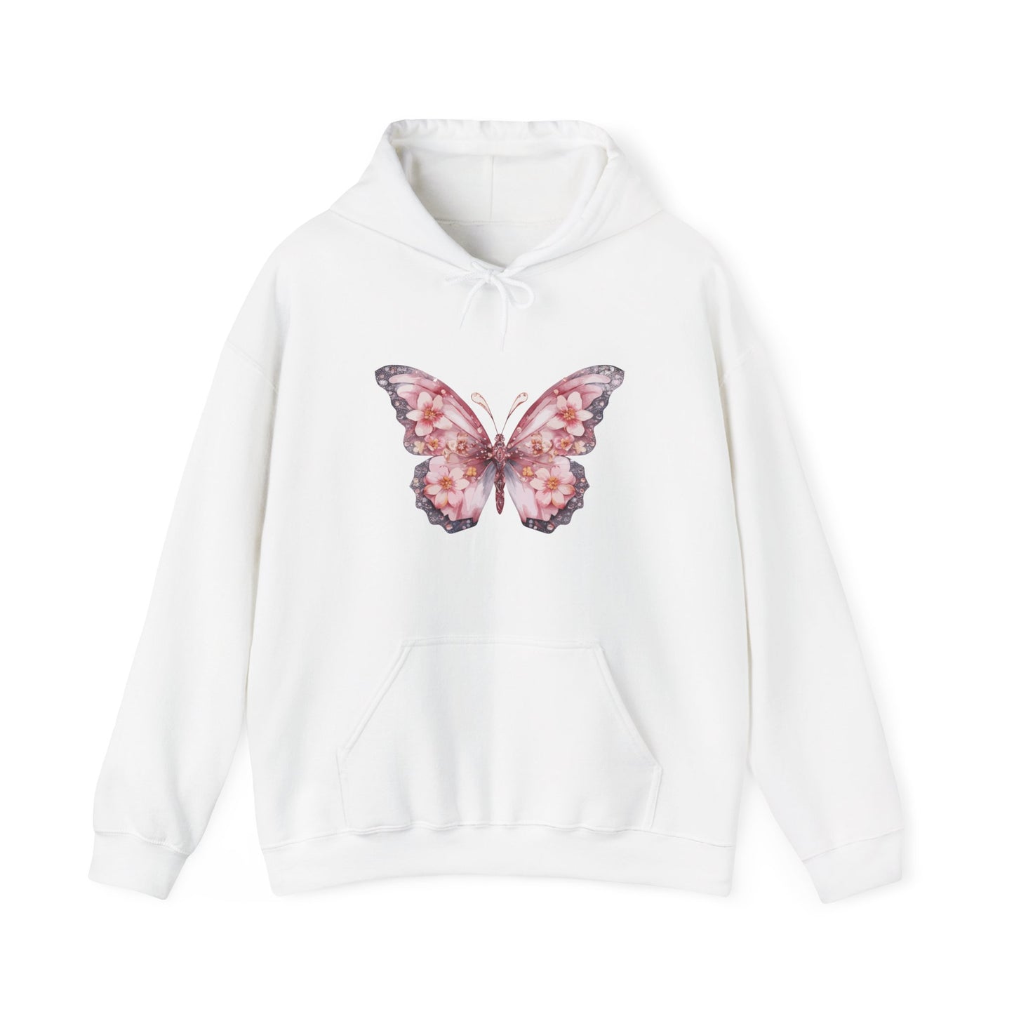 Floral Butterfly Hooded Sweatshirt