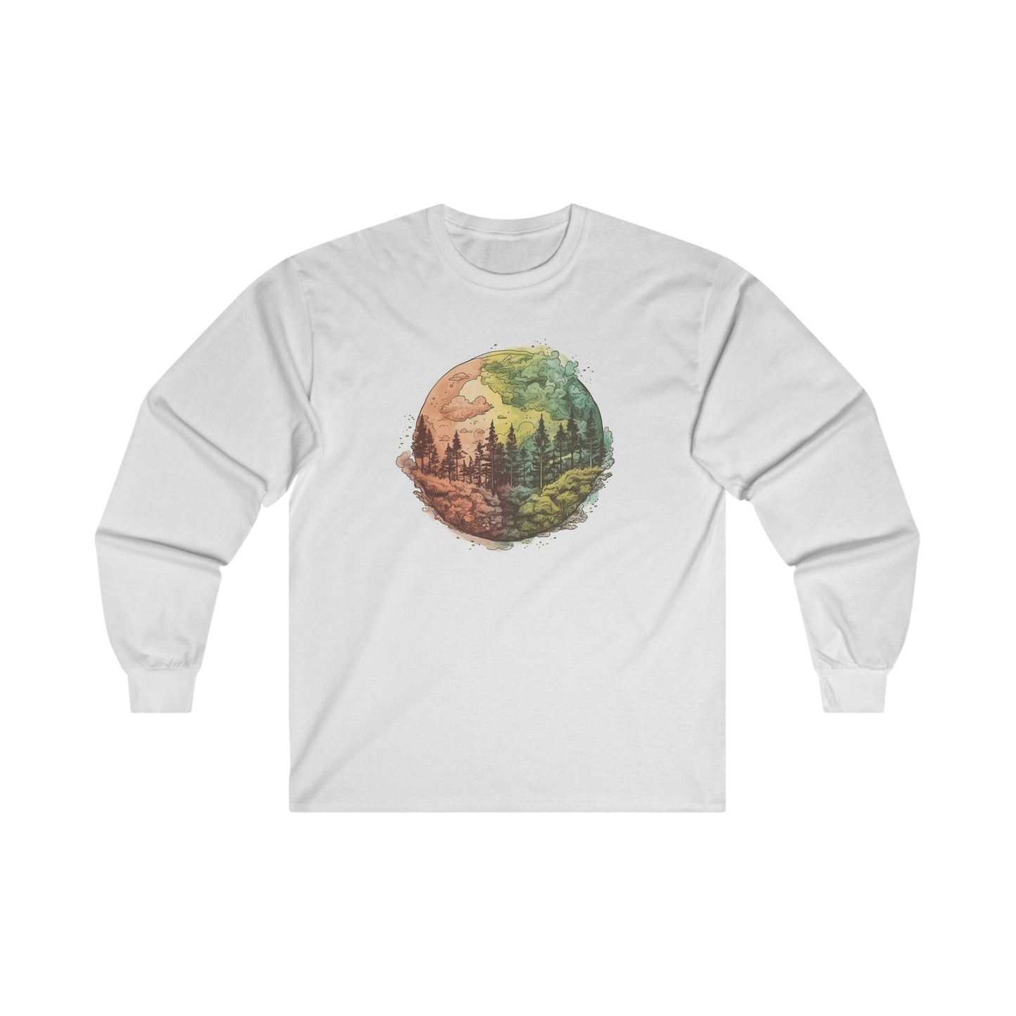 Watercolor Forest Long Sleeve Tee