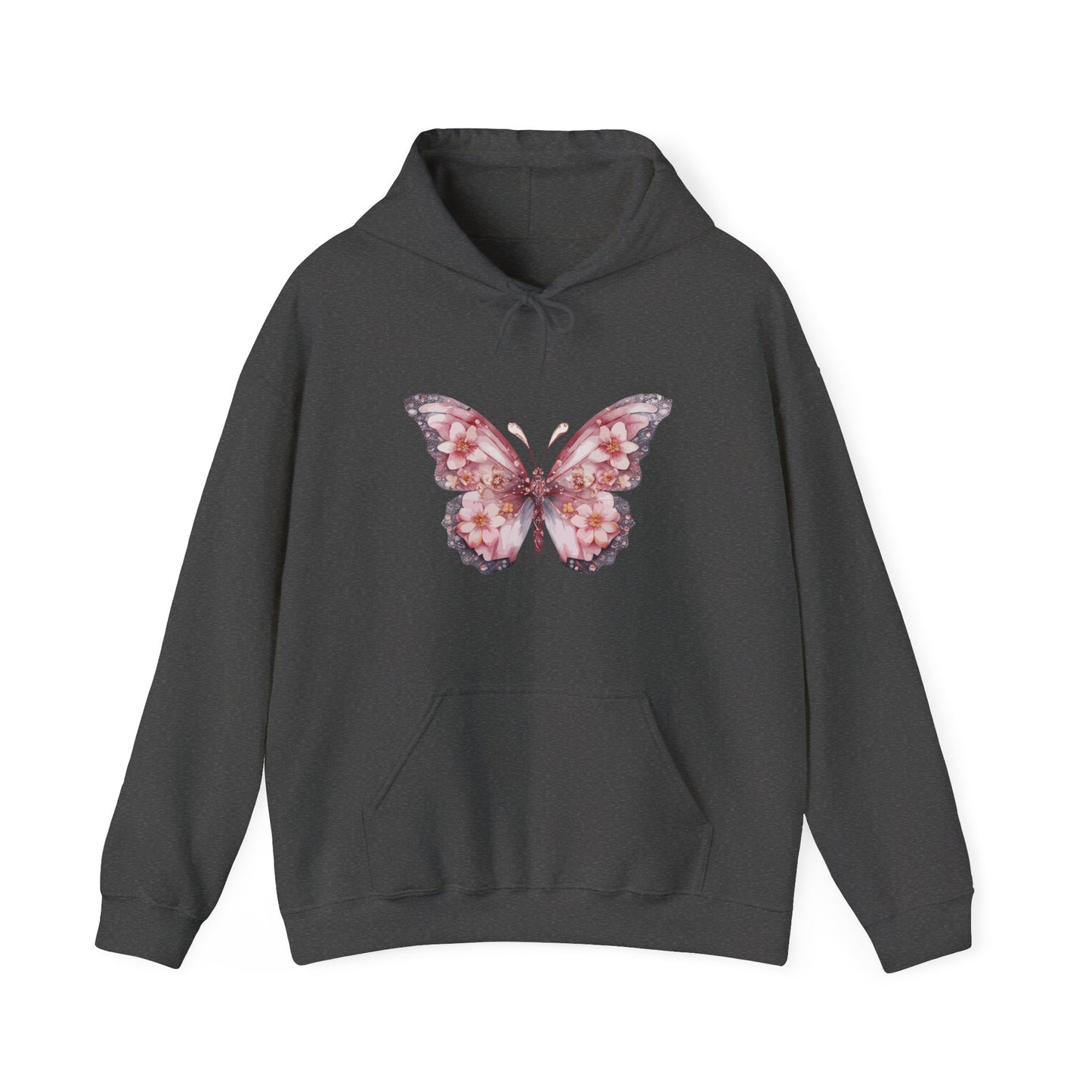 Floral Butterfly Hooded Sweatshirt