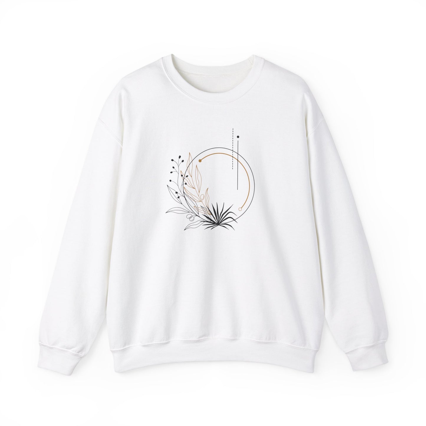 Black and Gold Leafy Circle Sweatshirt