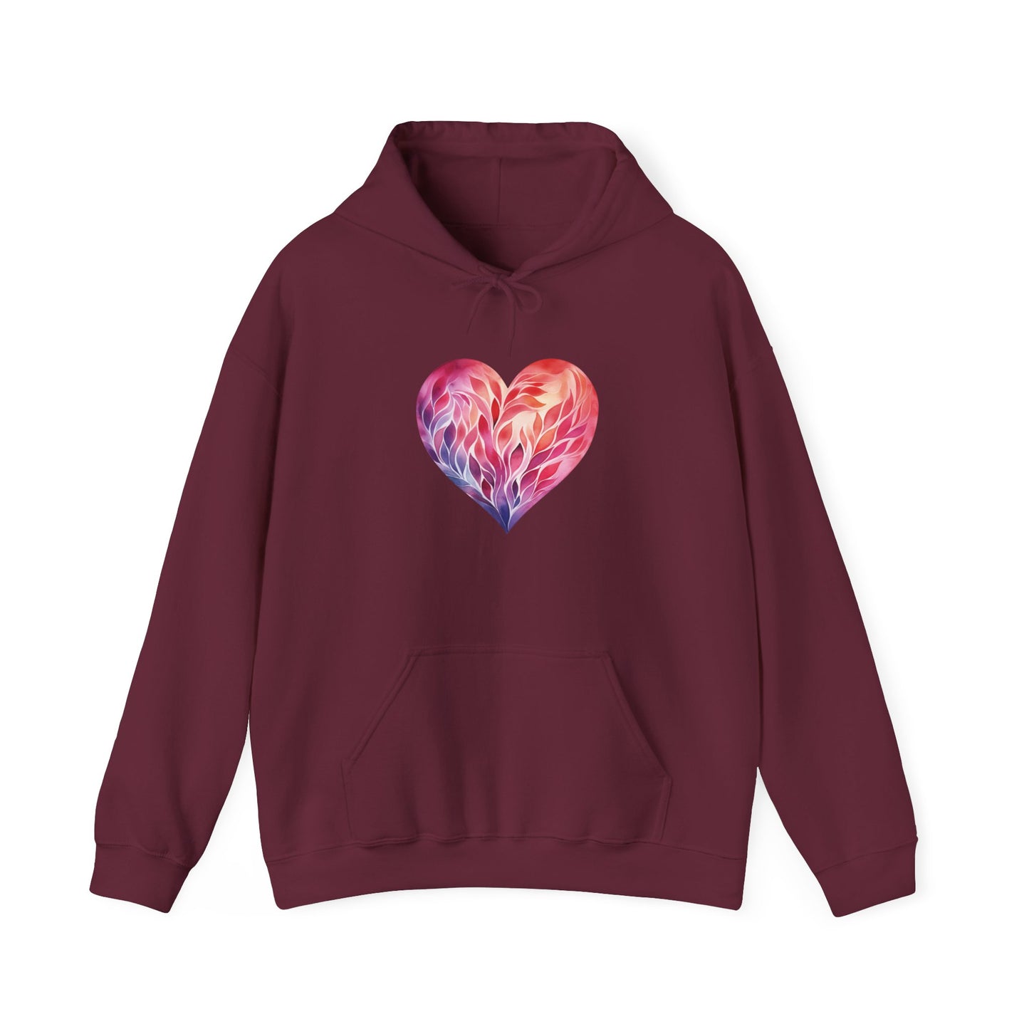 Watercolor Heart Hooded Sweatshirt 004