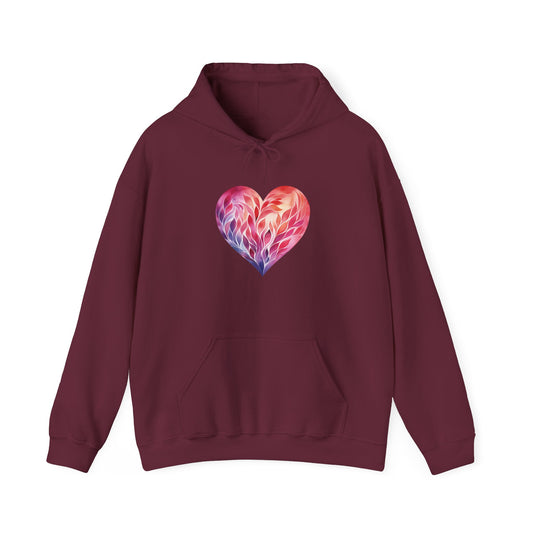 Watercolor Heart Hooded Sweatshirt 004