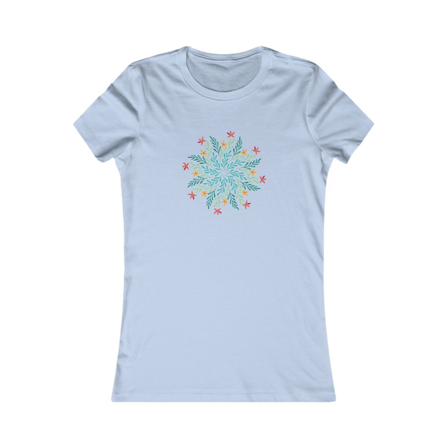 Leaf and Flowers Mandala Fitted Tee