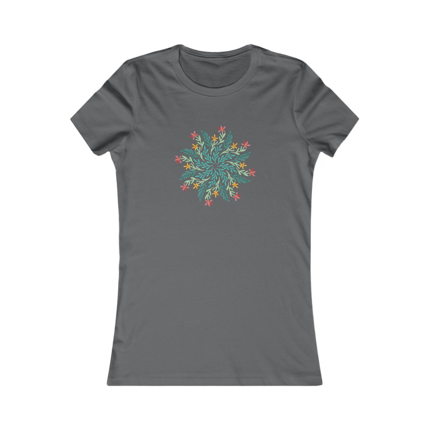 Leaf and Flowers Mandala Fitted Tee
