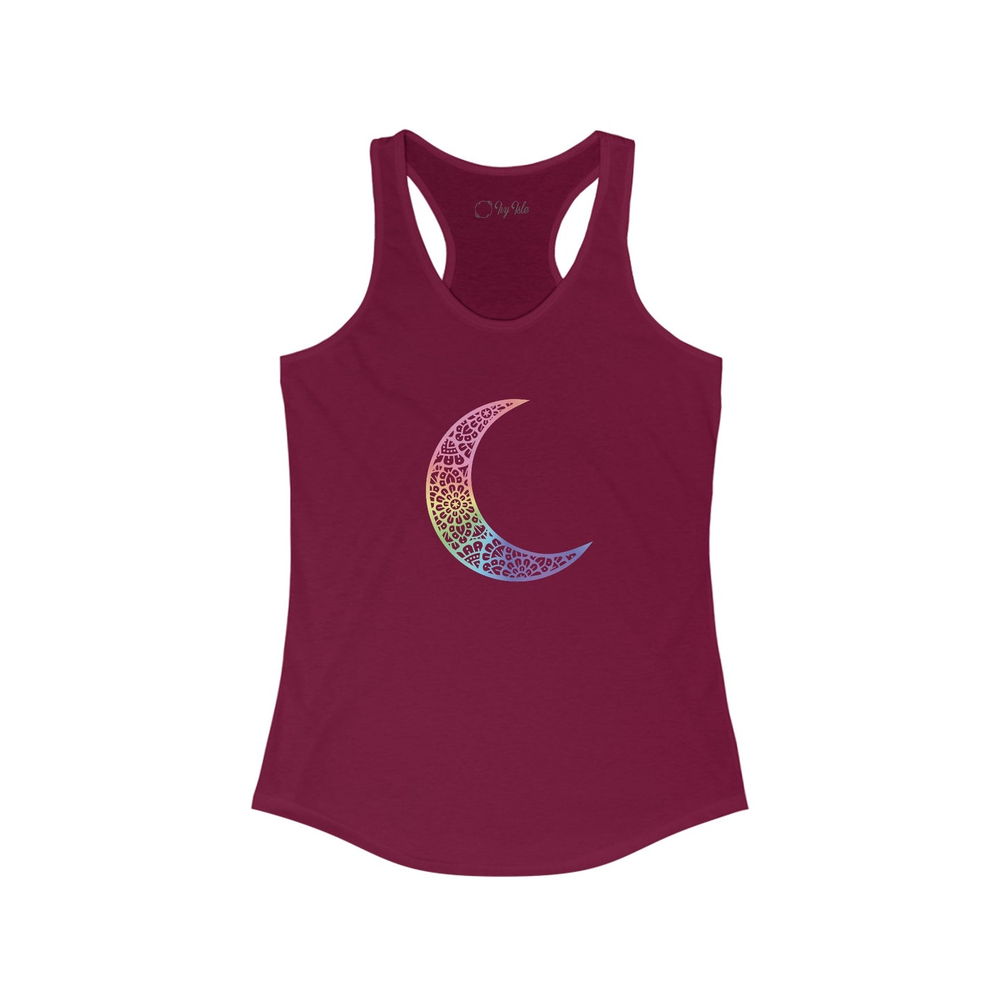 Colorful Mandala Moon Racerback Tank
