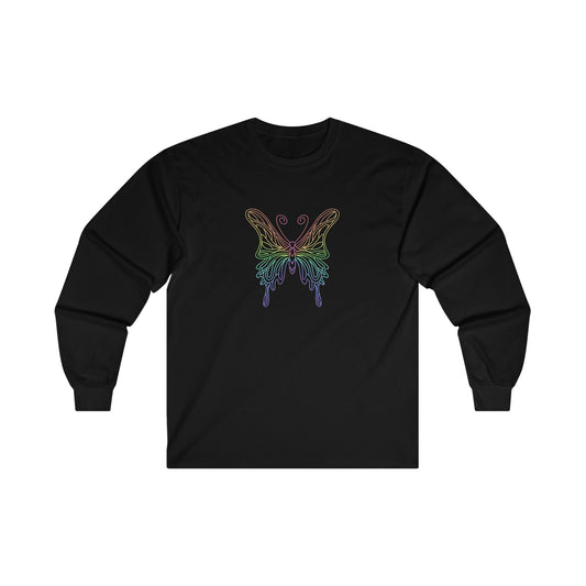 Colorful Pretty Butterfly Long Sleeve Tee