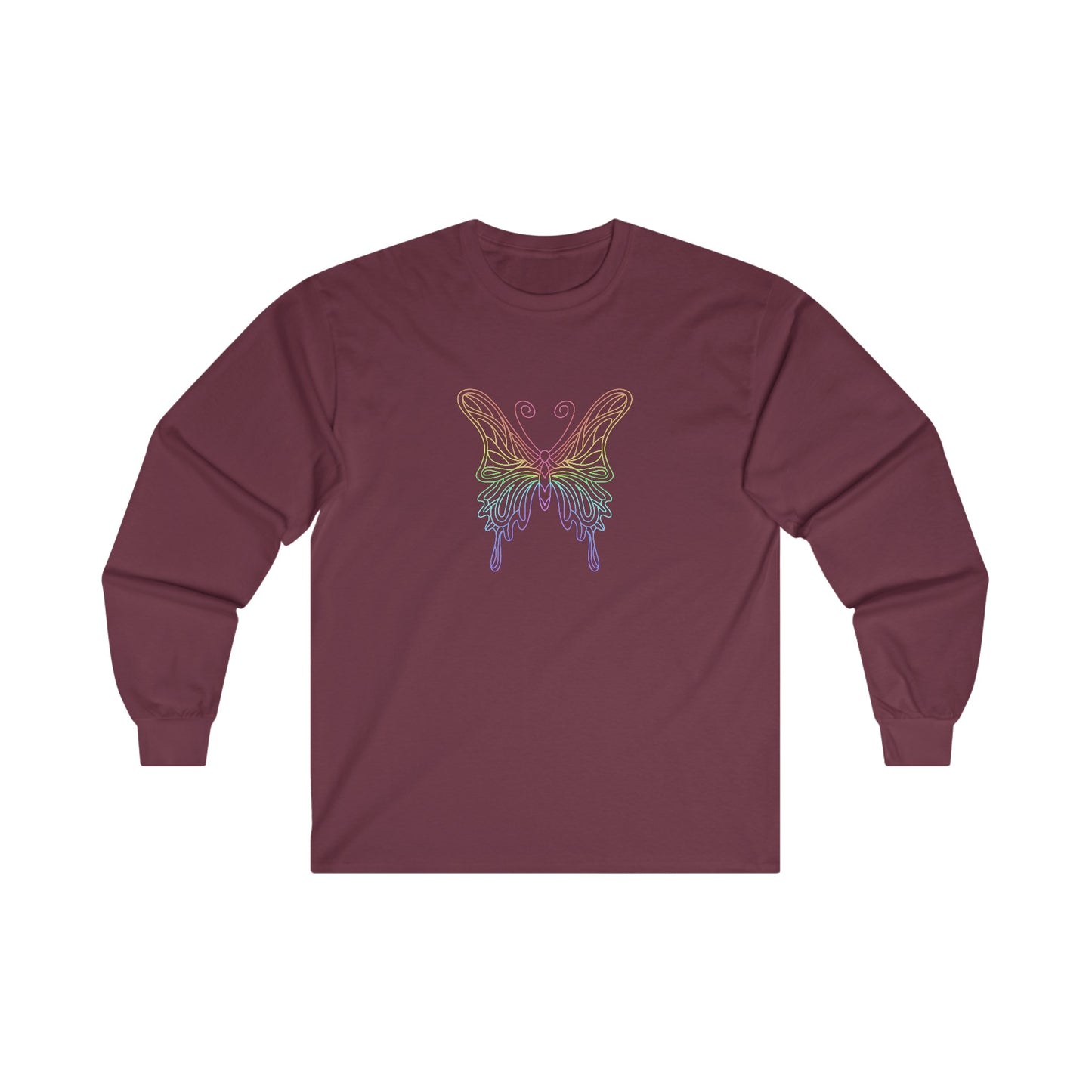 Colorful Pretty Butterfly Long Sleeve Tee