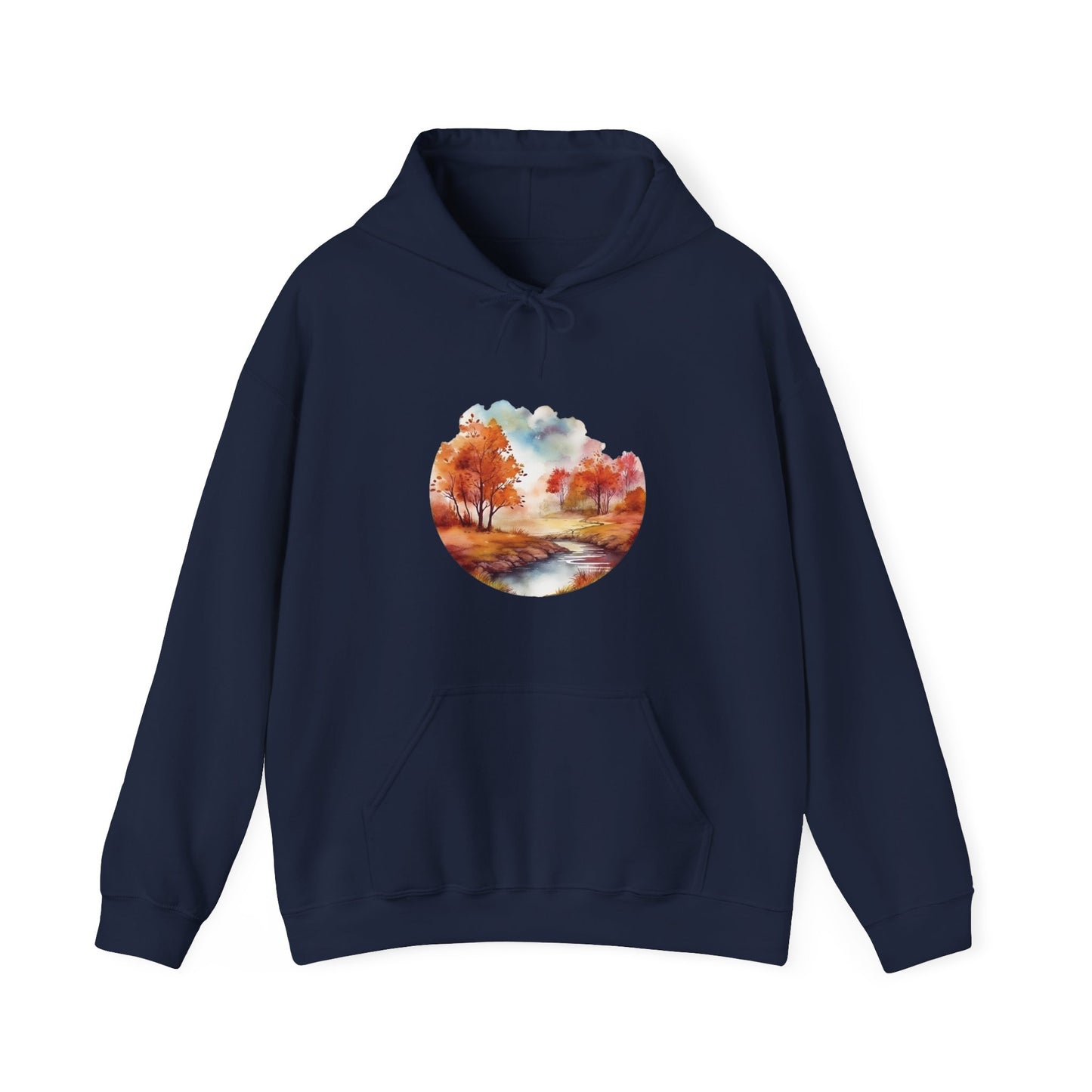 Autumn Landscape Watercolor Hooded Sweatshirt