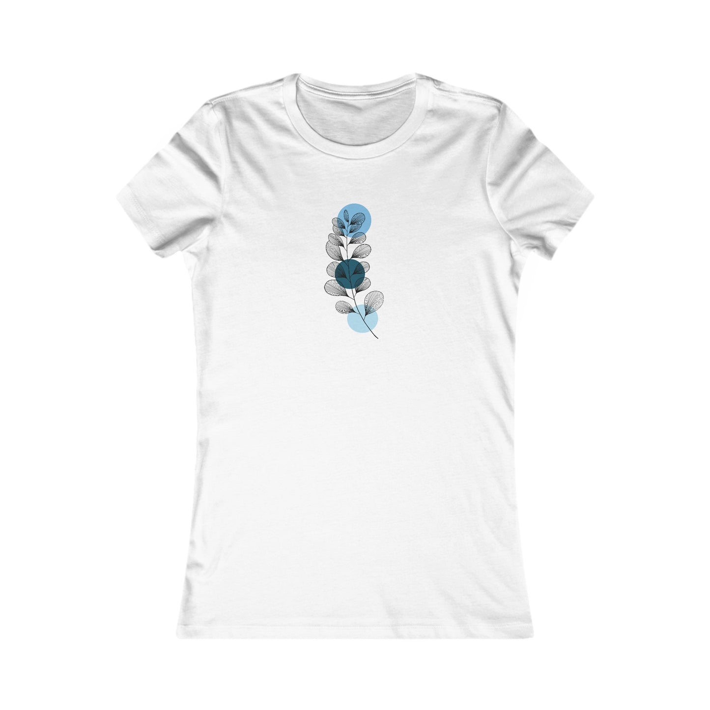Blue Leaves Fitted Tee