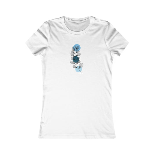 Blue Leaves Fitted Tee