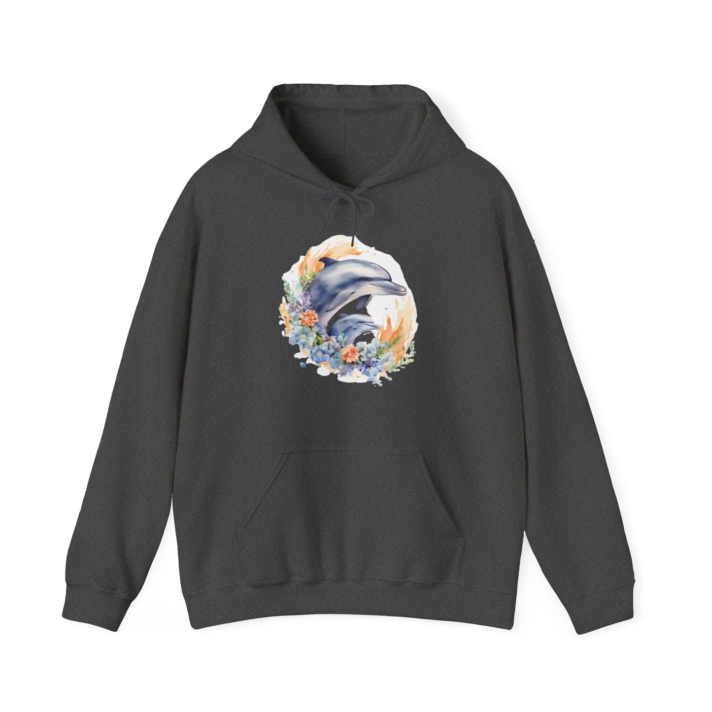 Watercolor Dolphins Hooded Sweatshirt