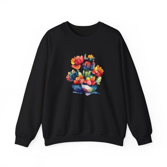 Watercolor Succulent Flowers Sweatshirt