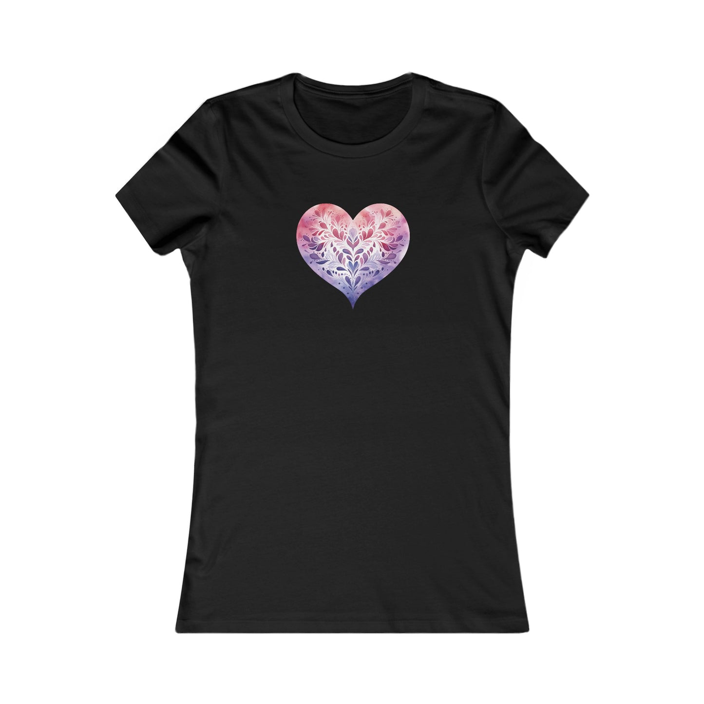 Watercolor Heart Fitted Tee 005
