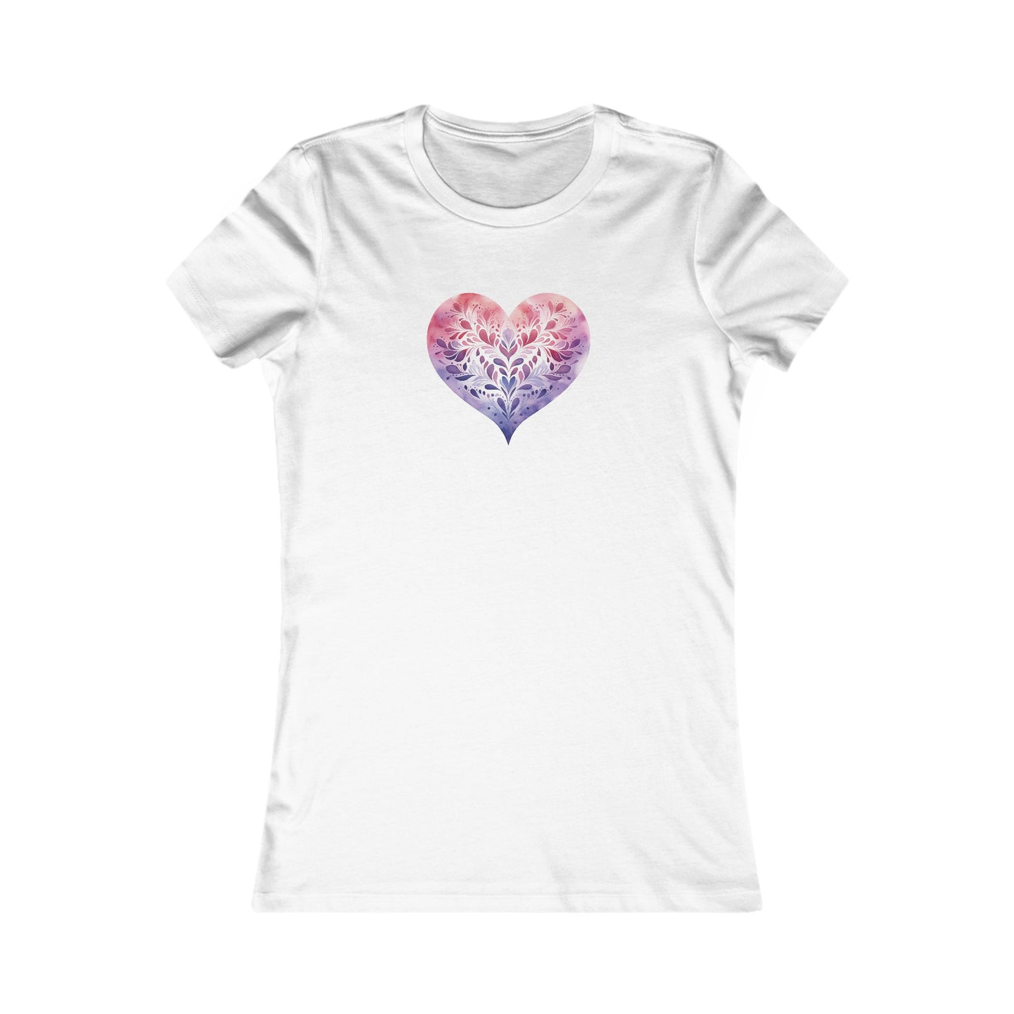 Watercolor Heart Fitted Tee 005