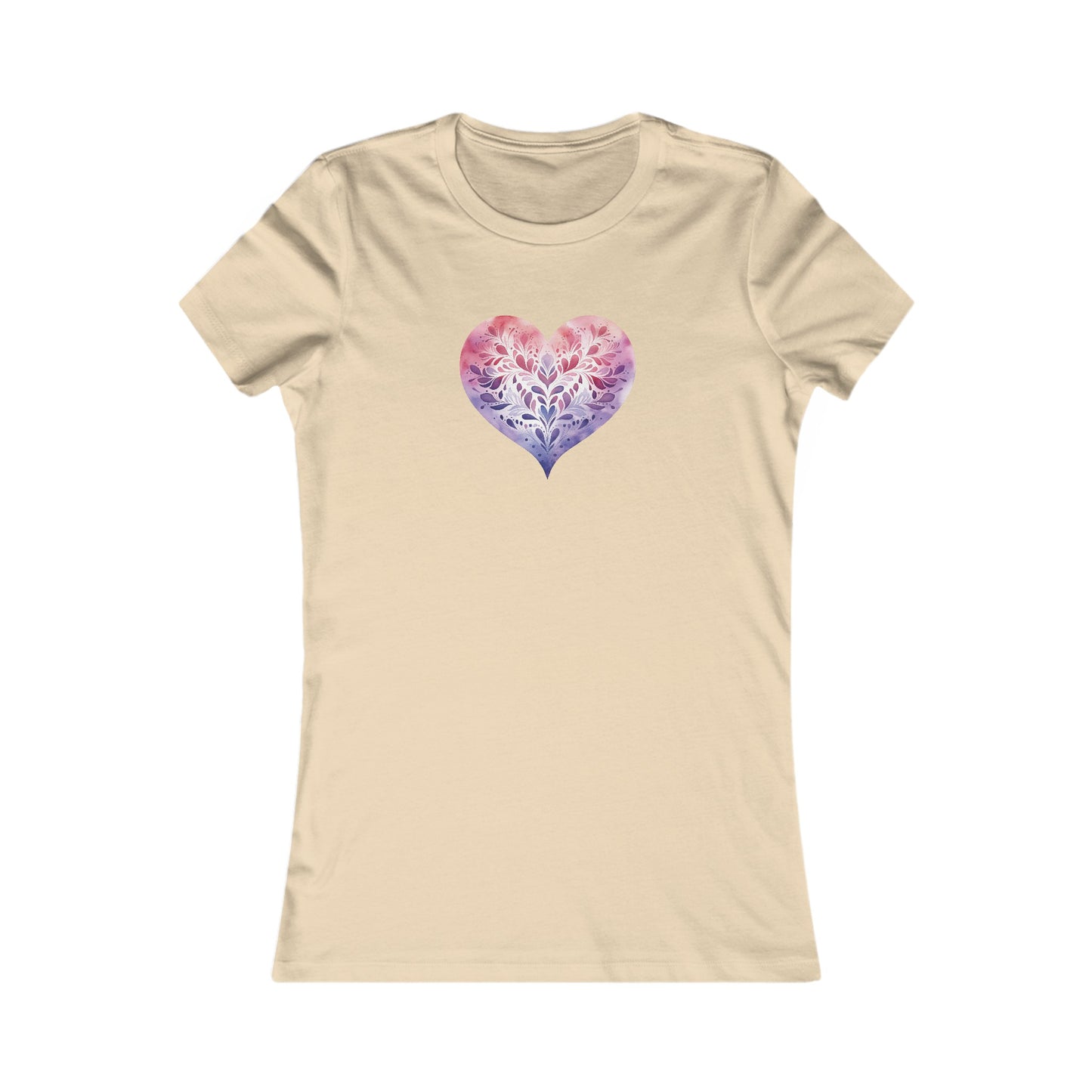 Watercolor Heart Fitted Tee 005
