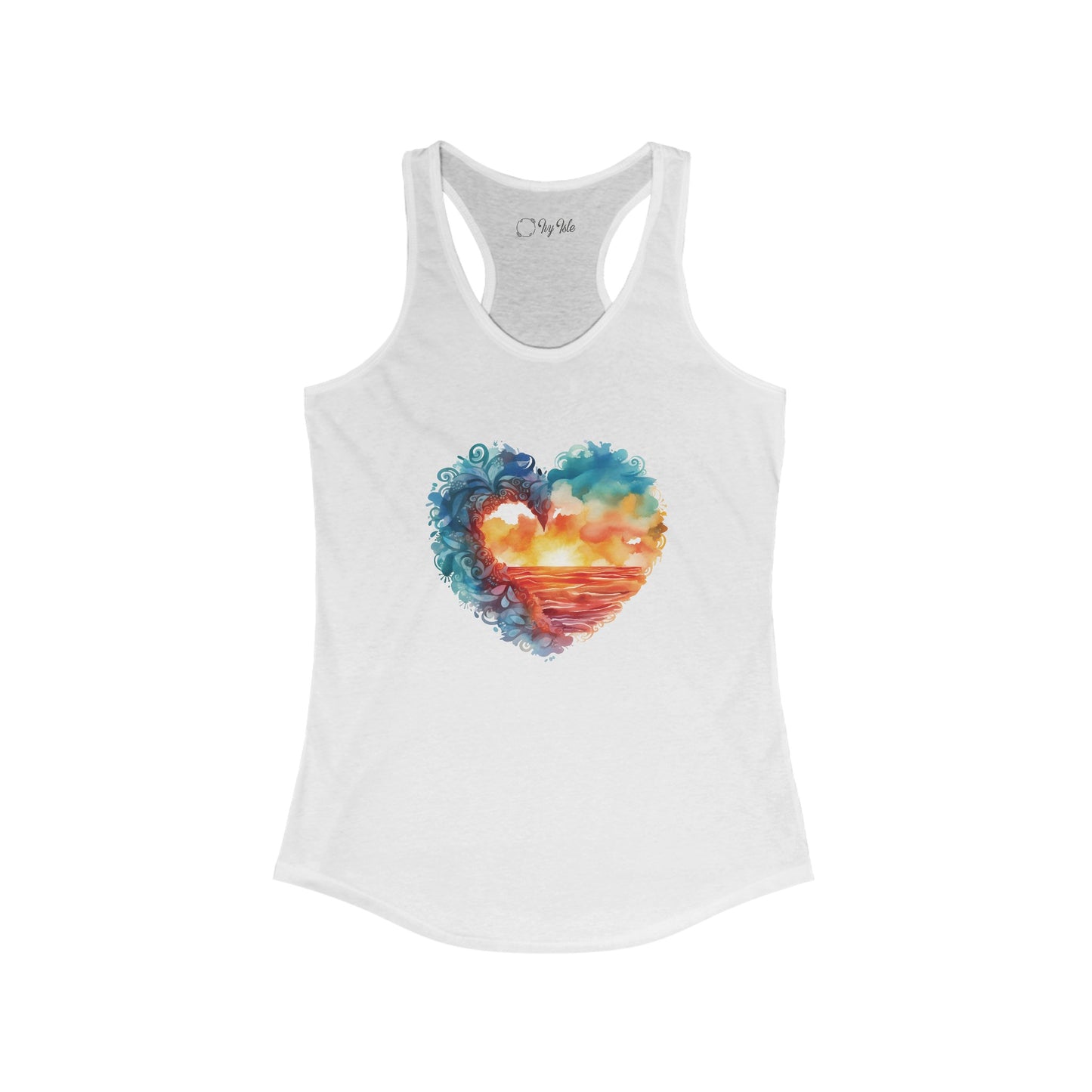 Abstract Sunset Heart Racerback Tank