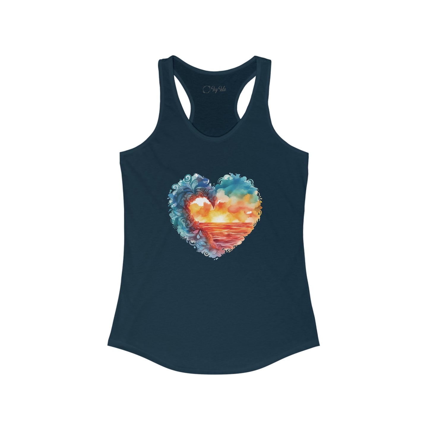 Abstract Sunset Heart Racerback Tank
