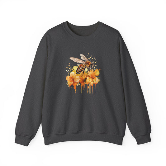 Watercolor Bee and Flowers Sweatshirt