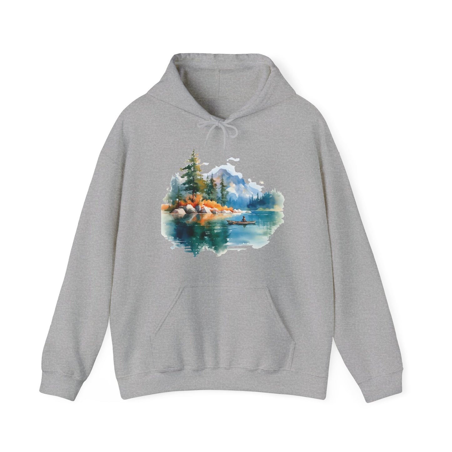 Watercolor Lake Hooded Sweatshirt