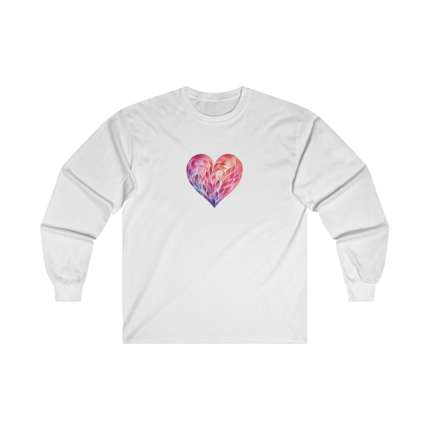 Watercolor Heart Long Sleeve Tee 004
