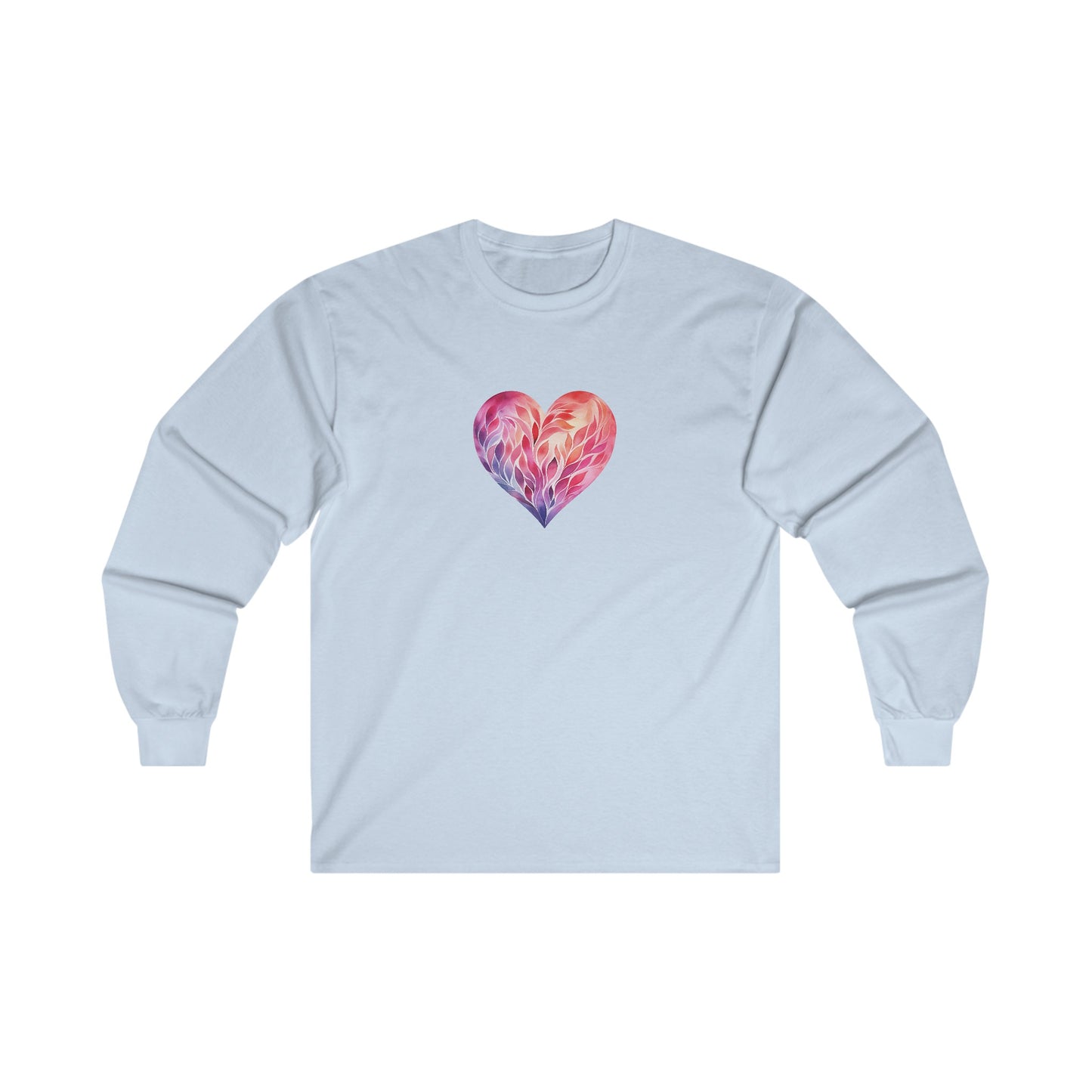 Watercolor Heart Long Sleeve Tee 004