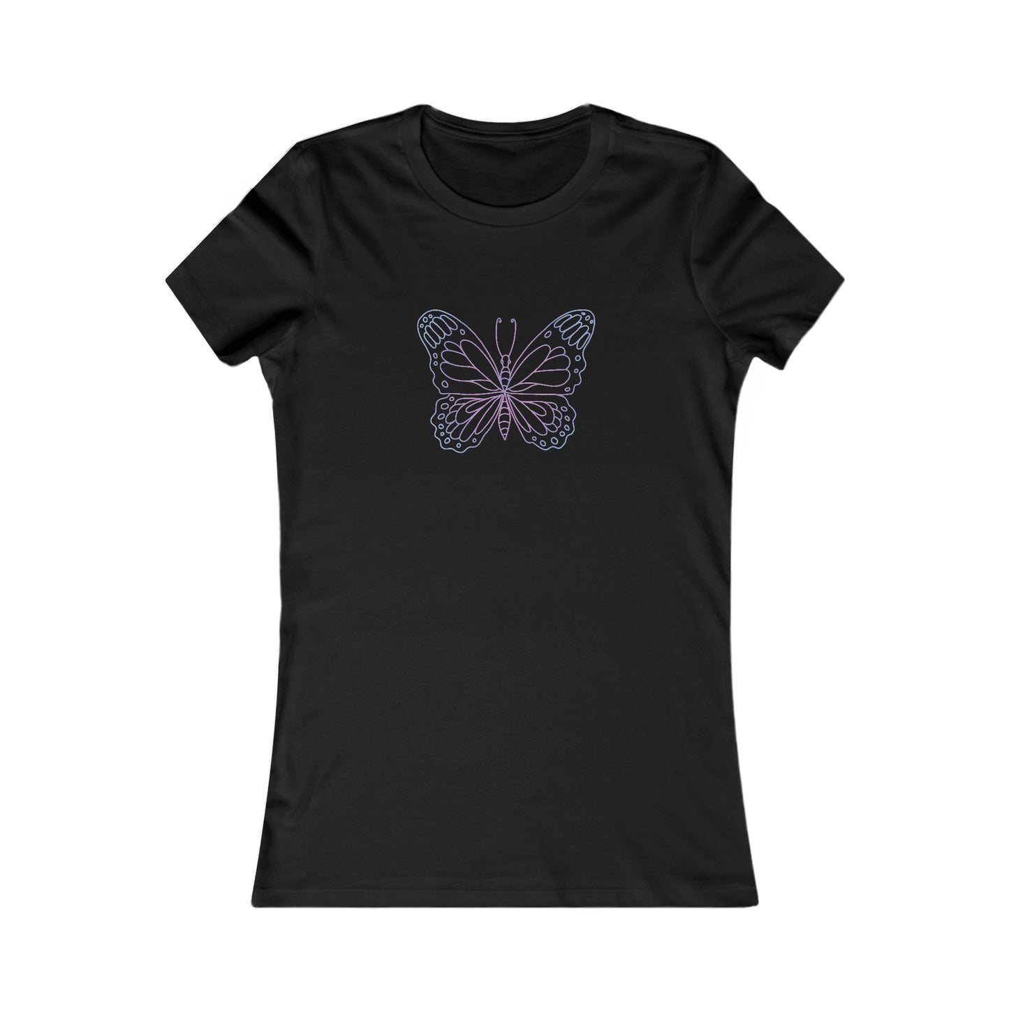 Colorful Butterfly Fitted Tee