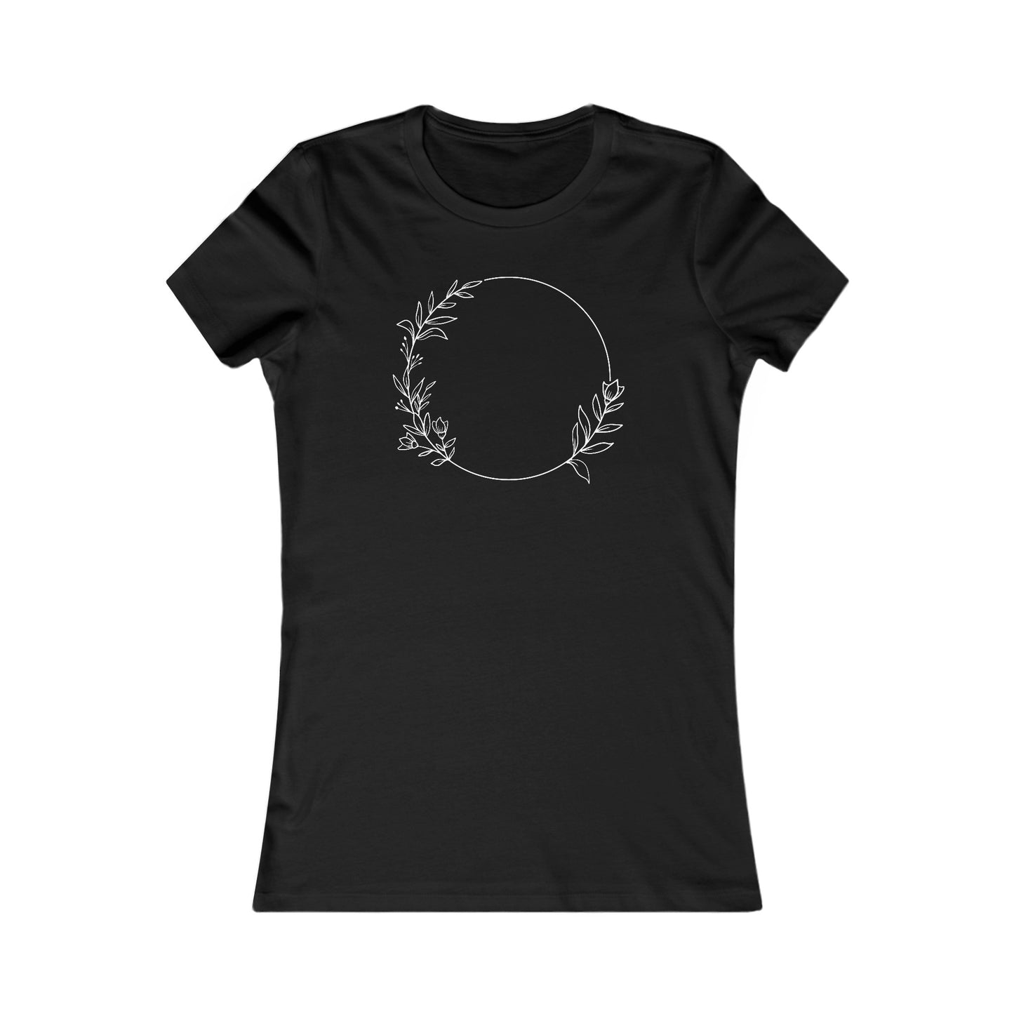 Leafy Flowers Circle Fitted Tee
