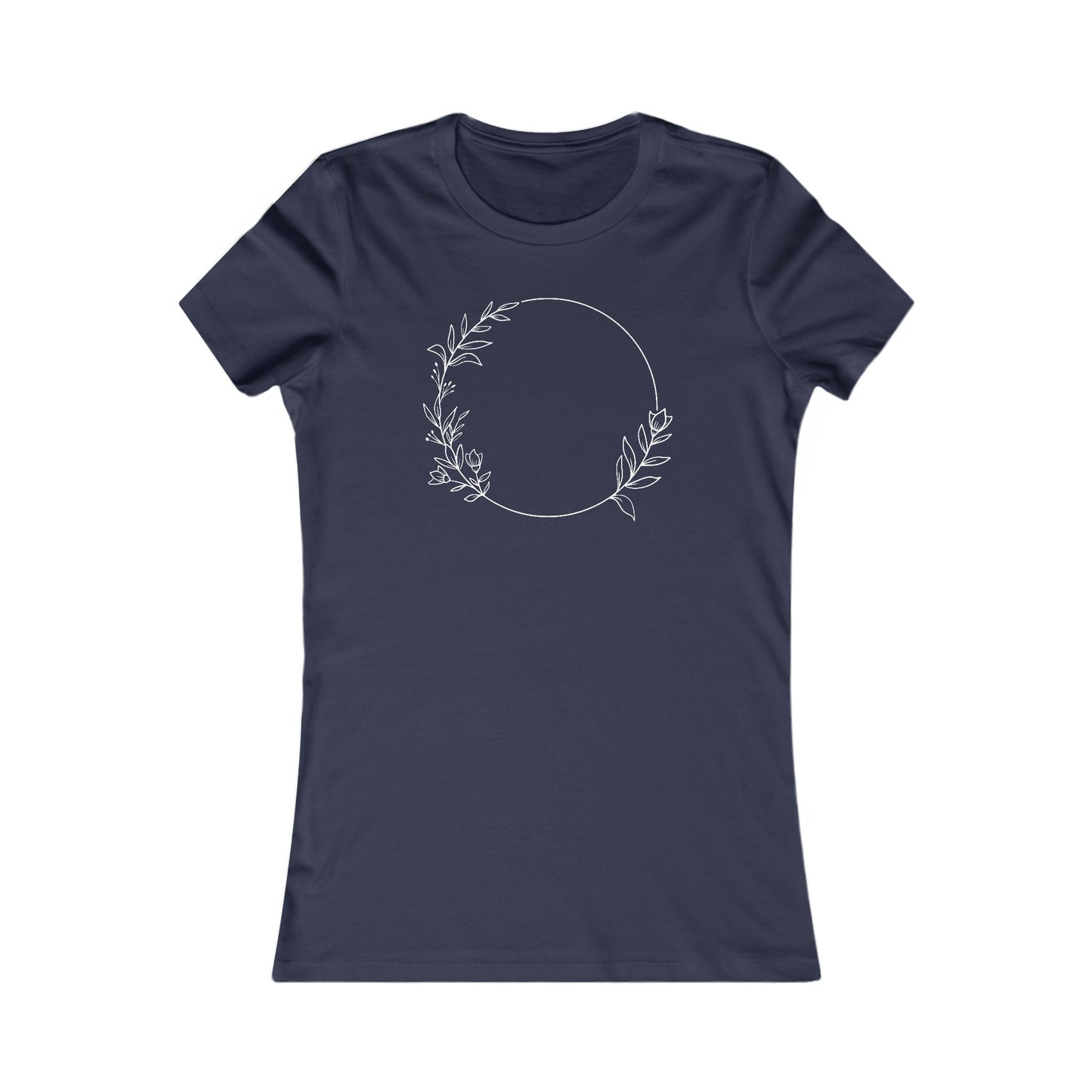 Leafy Flowers Circle Fitted Tee