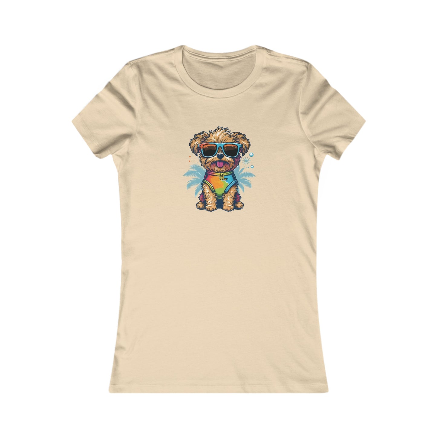 Dog with Sunglasses Fitted Tee 001