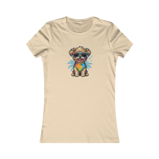 Dog with Sunglasses Fitted Tee 001