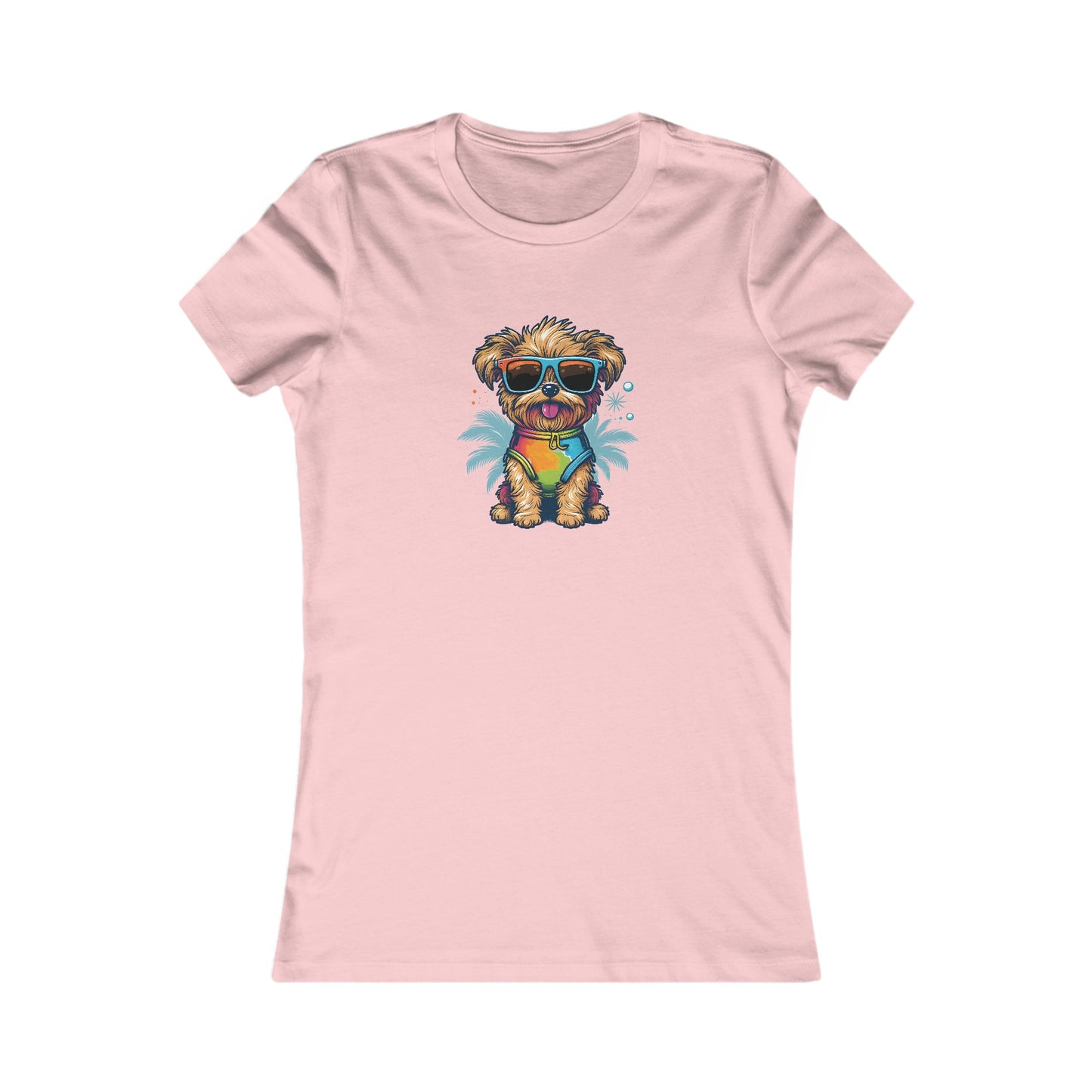 Dog with Sunglasses Fitted Tee 001