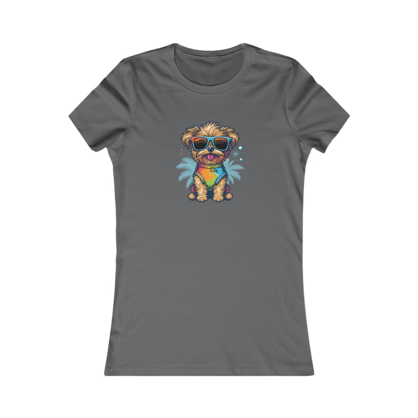 Dog with Sunglasses Fitted Tee 001