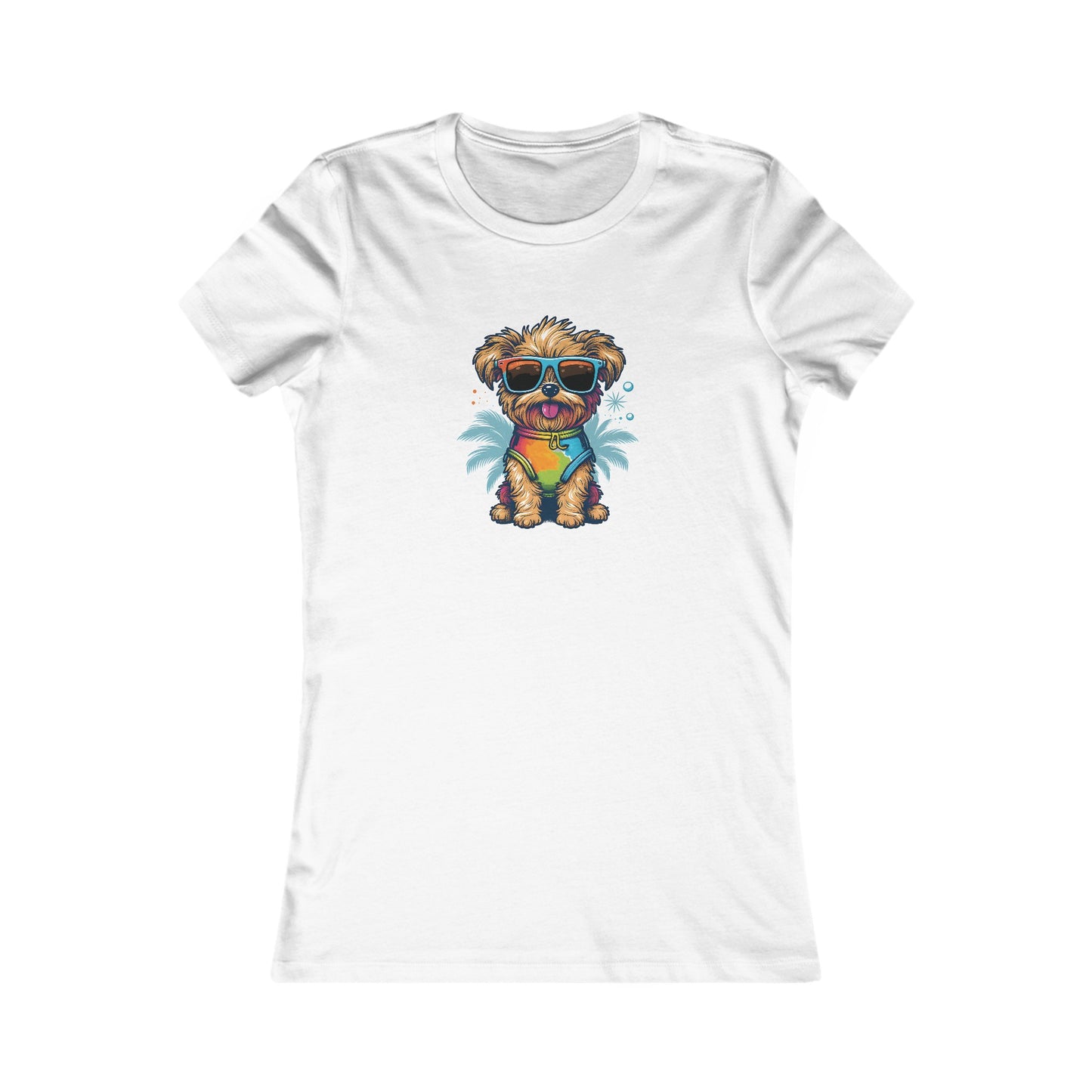 Dog with Sunglasses Fitted Tee 001