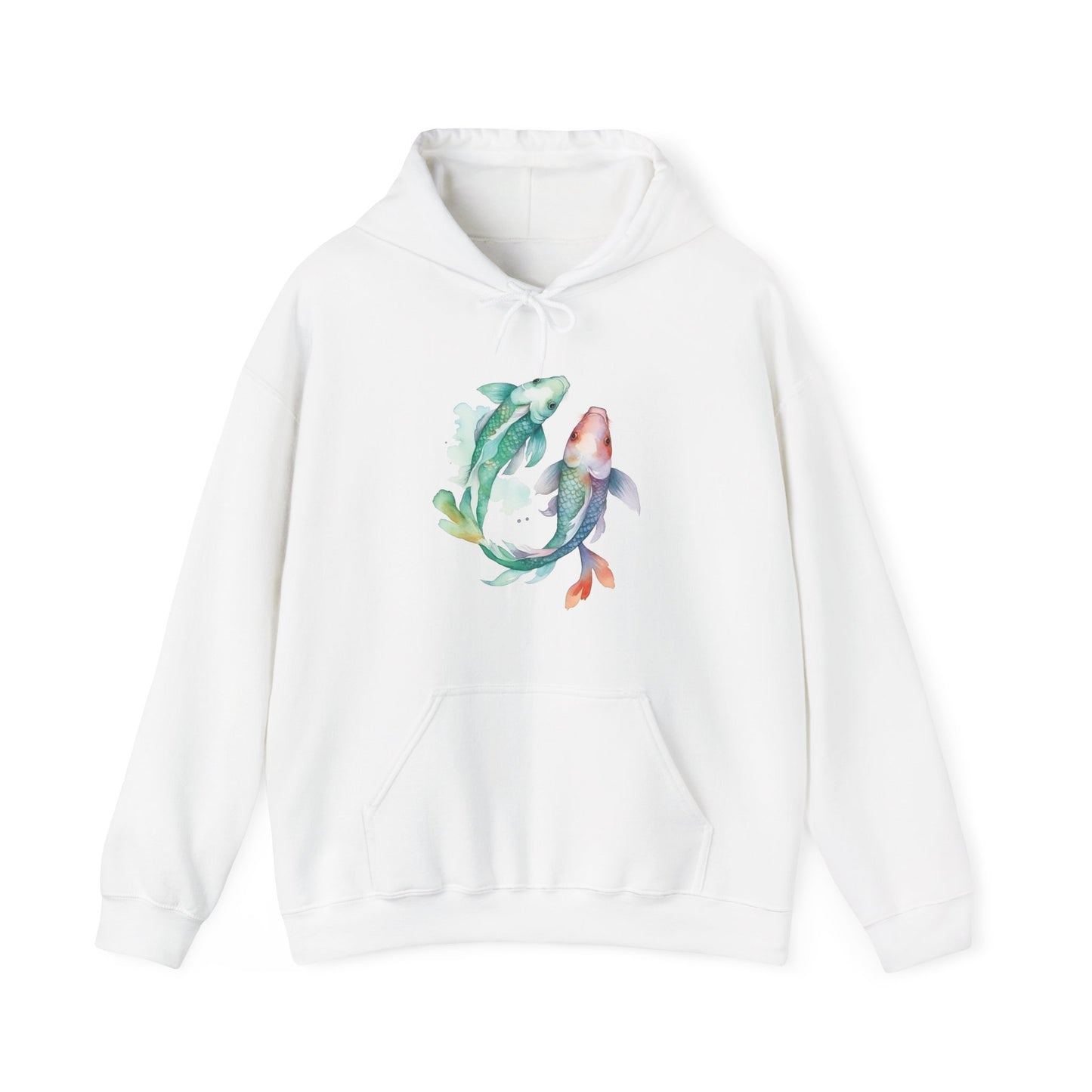 Watercolor Fish Hooded Sweatshirt