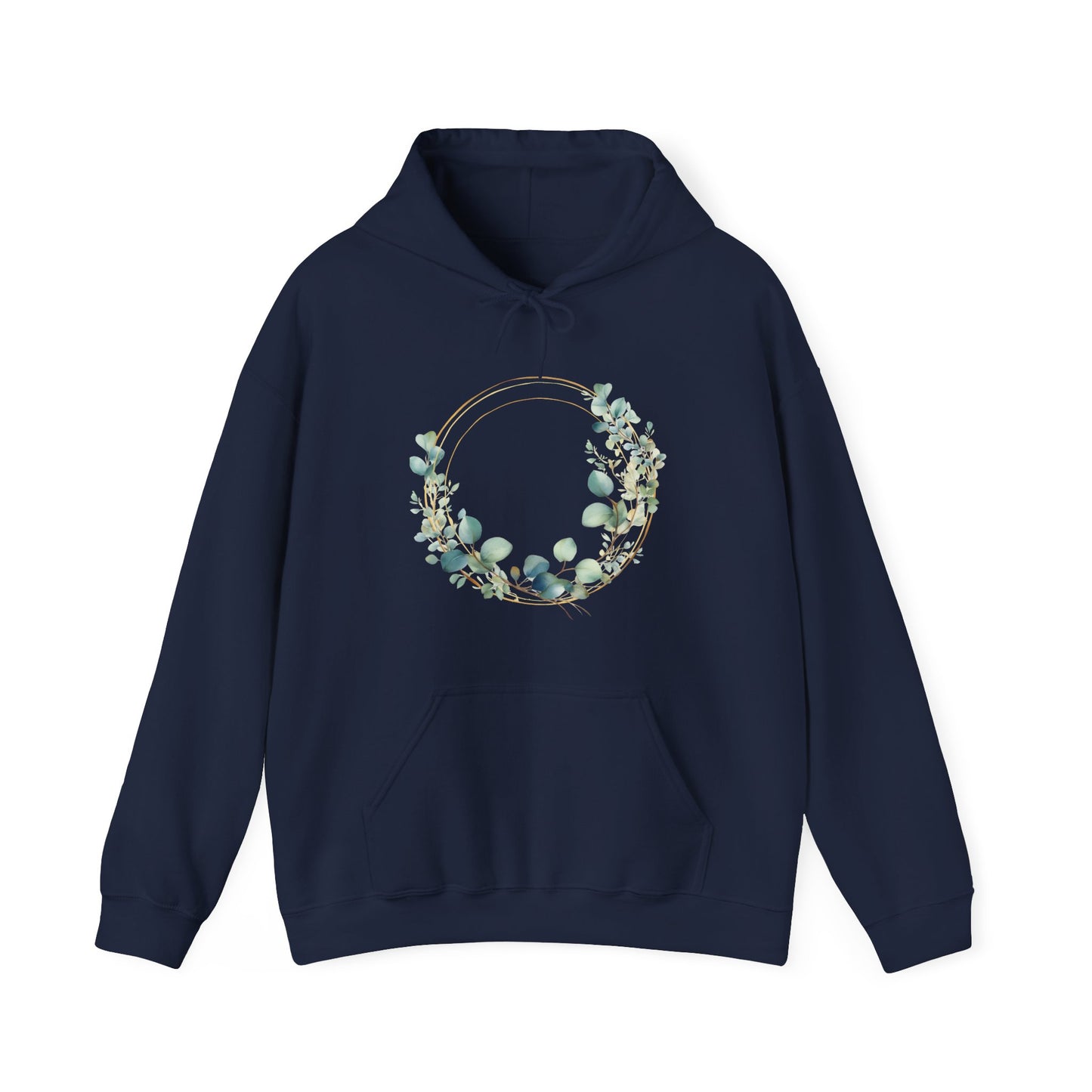 Watercolor Leaf Circle Hooded Sweatshirt