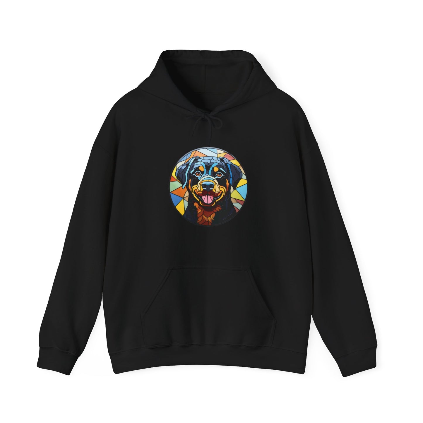 Stained Glass Rottweiler Hooded Sweatshirt