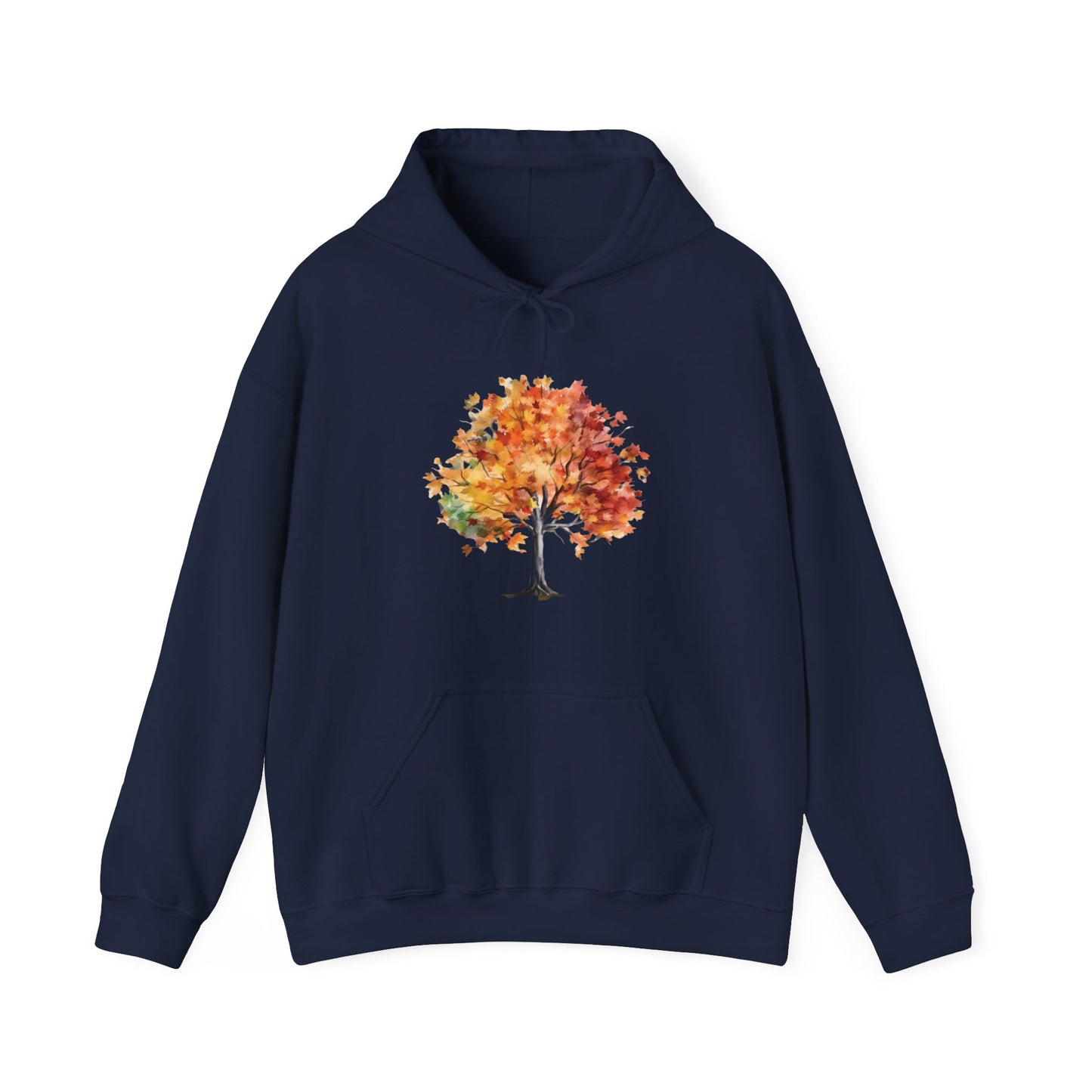 Watercolor Autumn Tree Hooded Sweatshirt