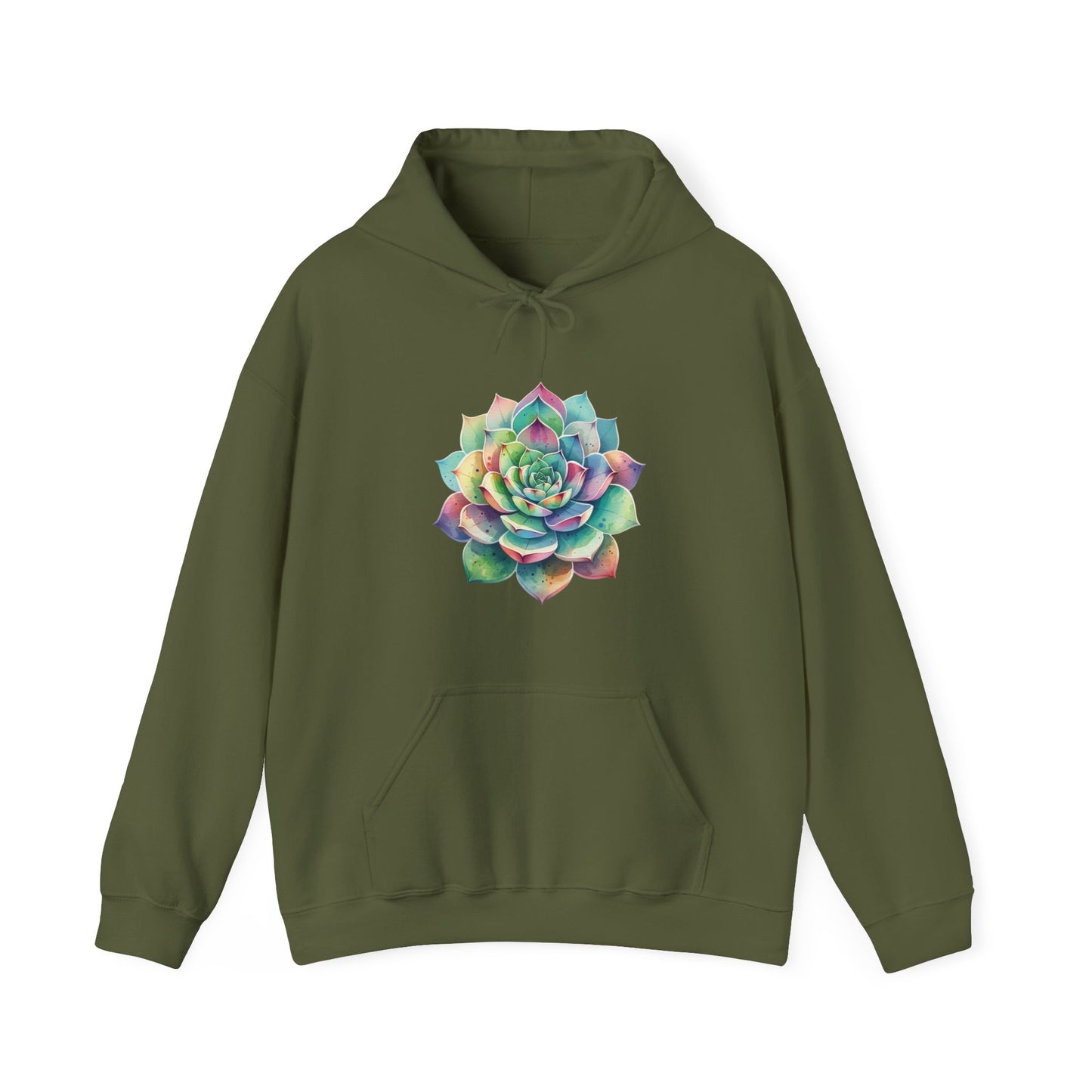 Colorful Succulent Hooded Sweatshirt