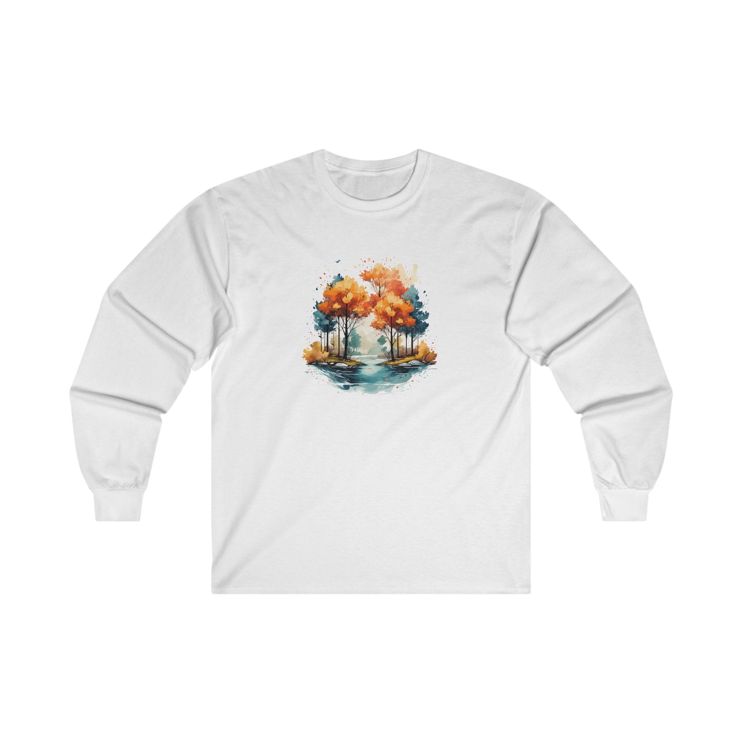 Autumn River Landscape Long Sleeve Tee