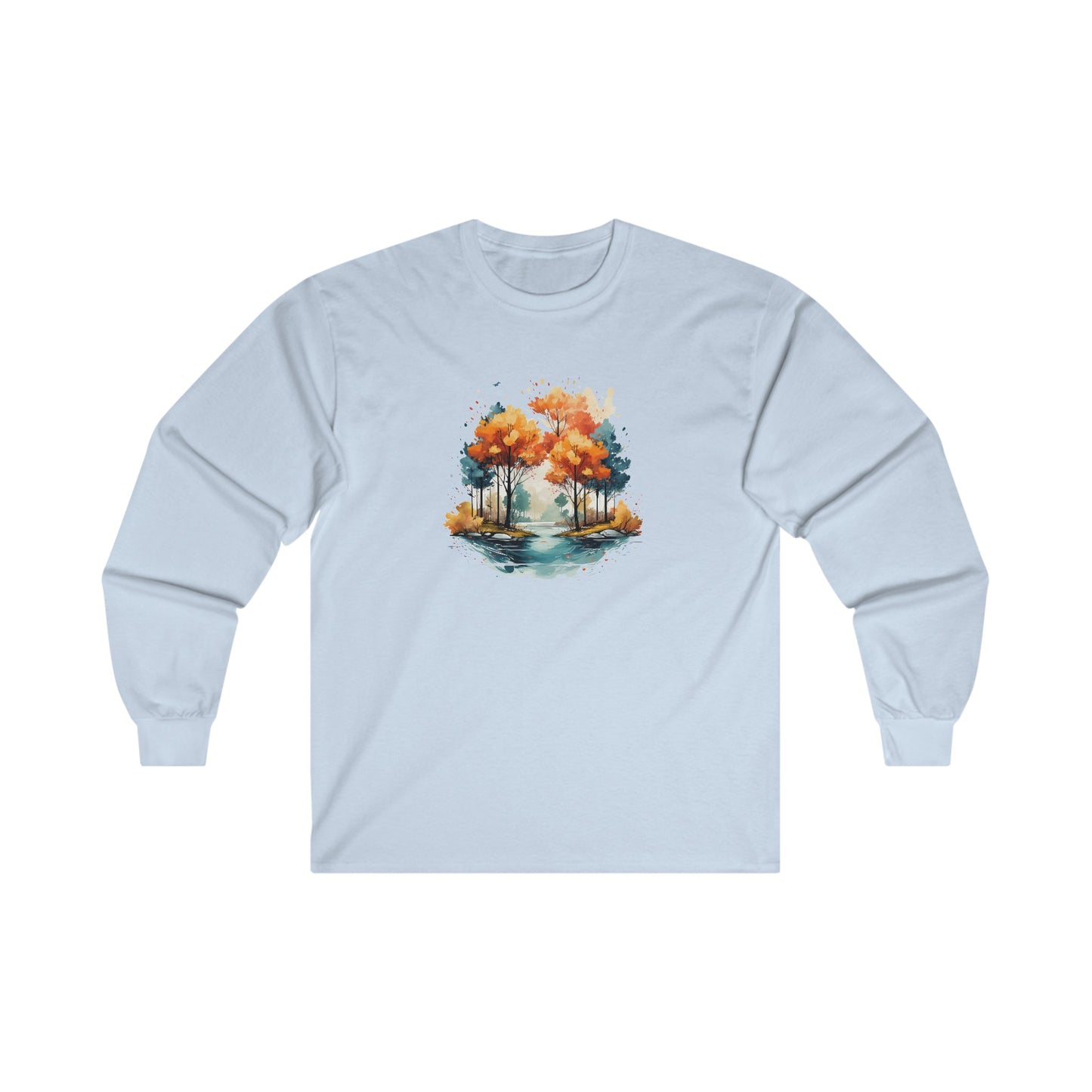 Autumn River Landscape Long Sleeve Tee